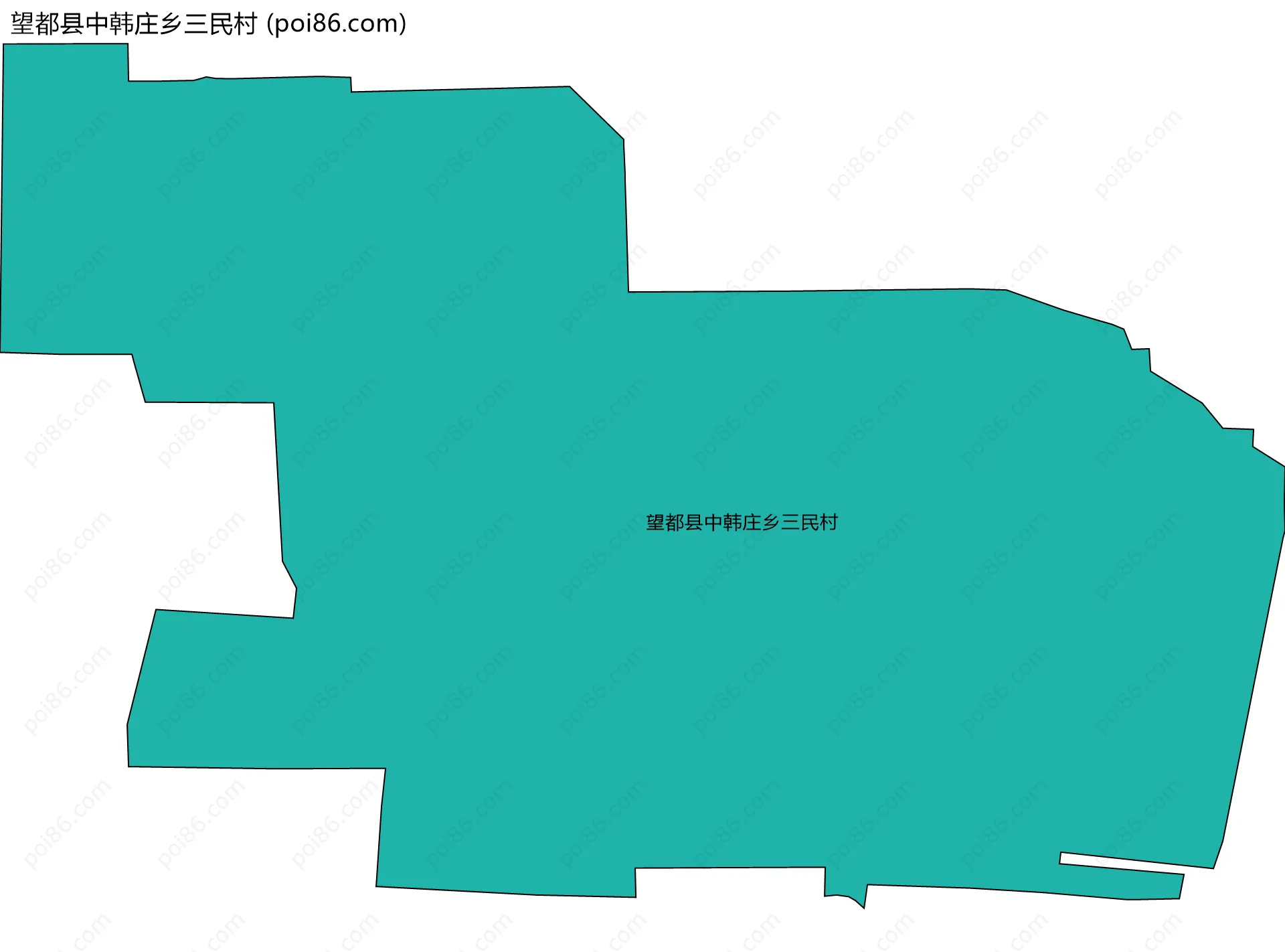 望都县中韩庄乡三民村边界地图