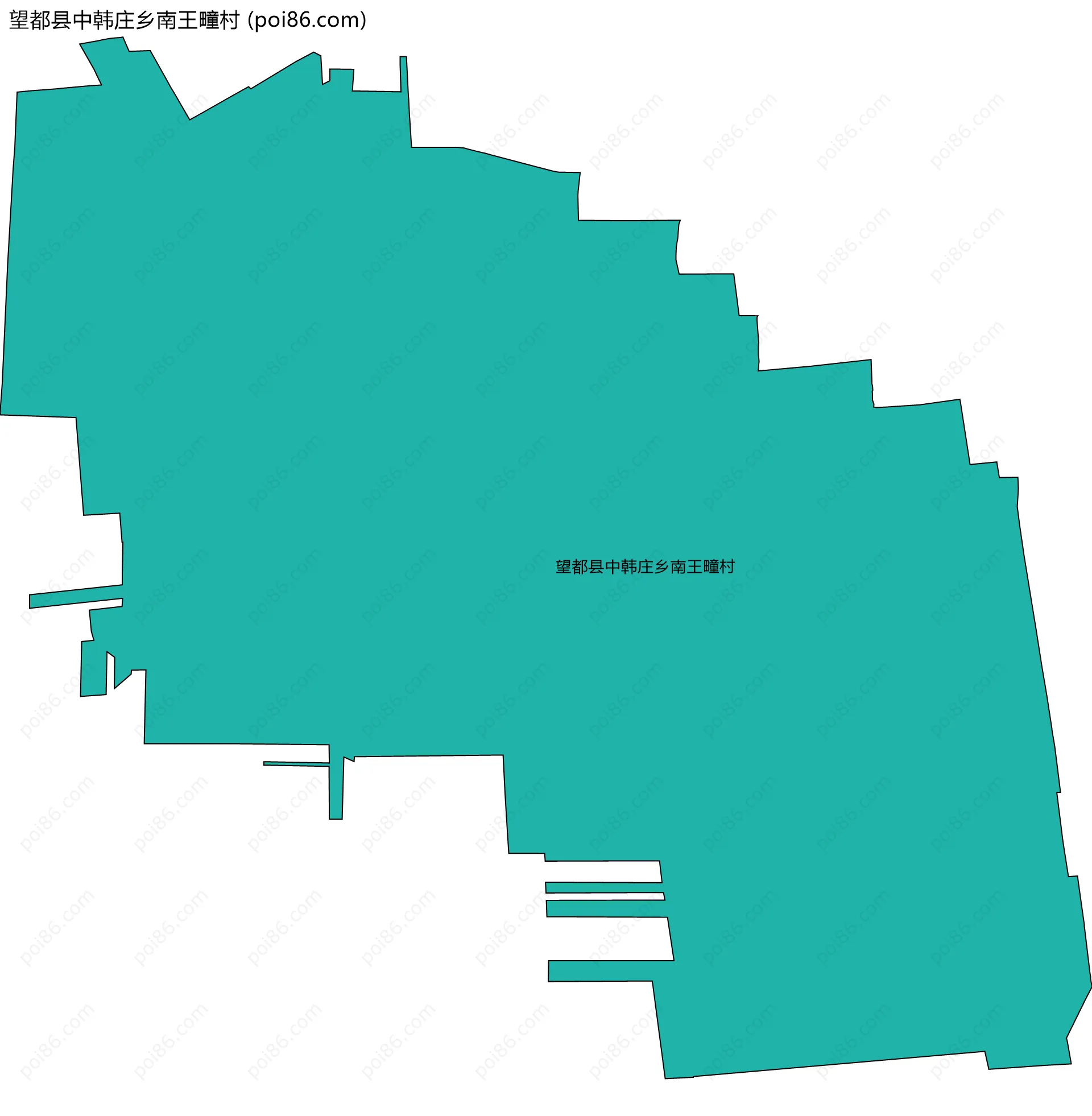 望都县中韩庄乡南王疃村边界地图