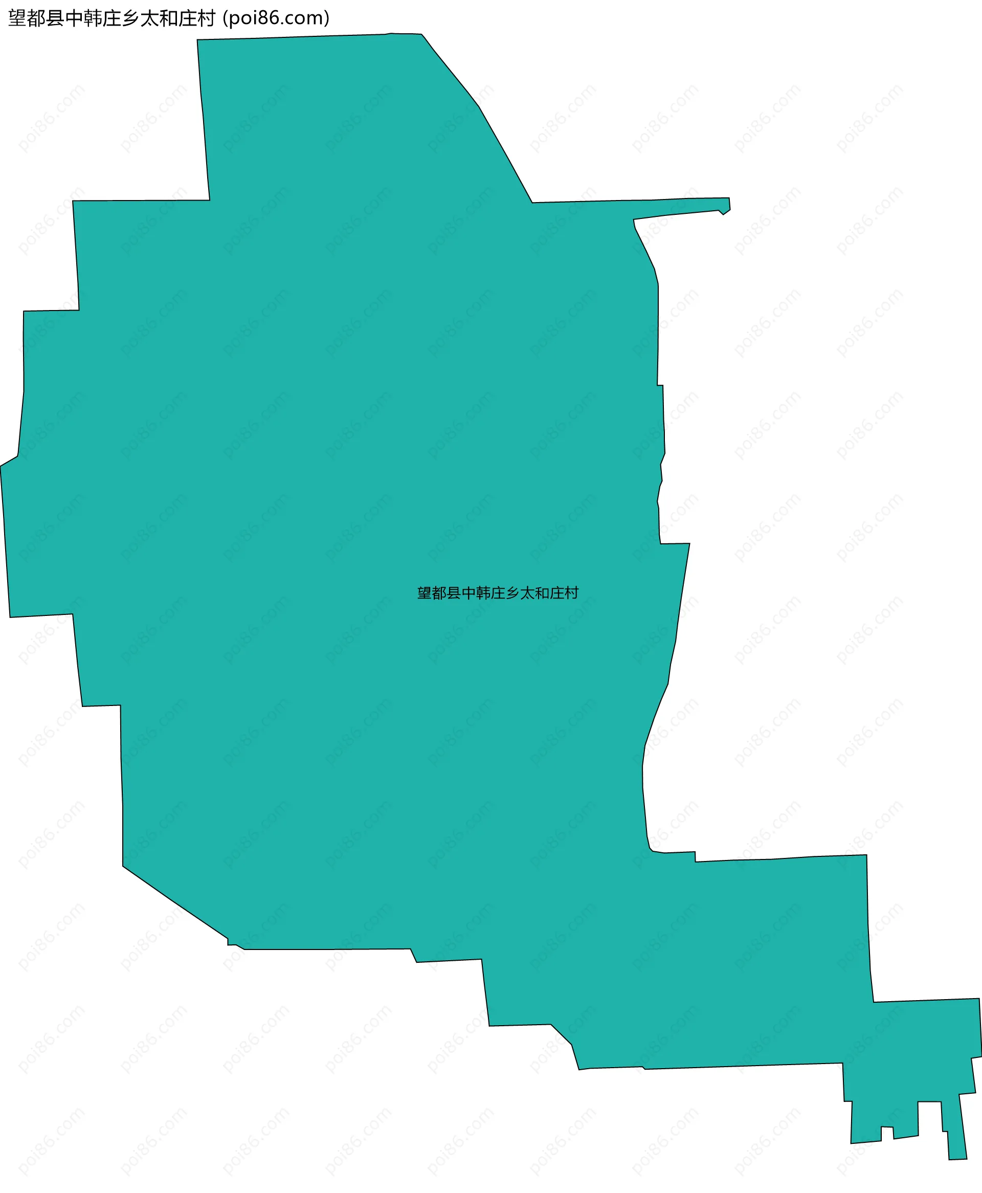 望都县中韩庄乡太和庄村边界地图