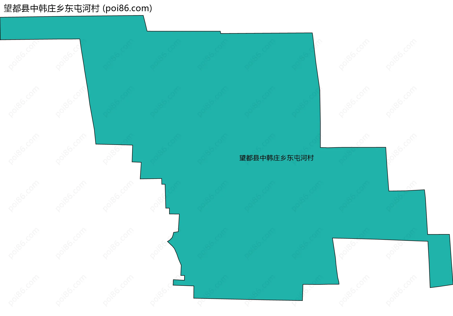 望都县中韩庄乡东屯河村边界地图