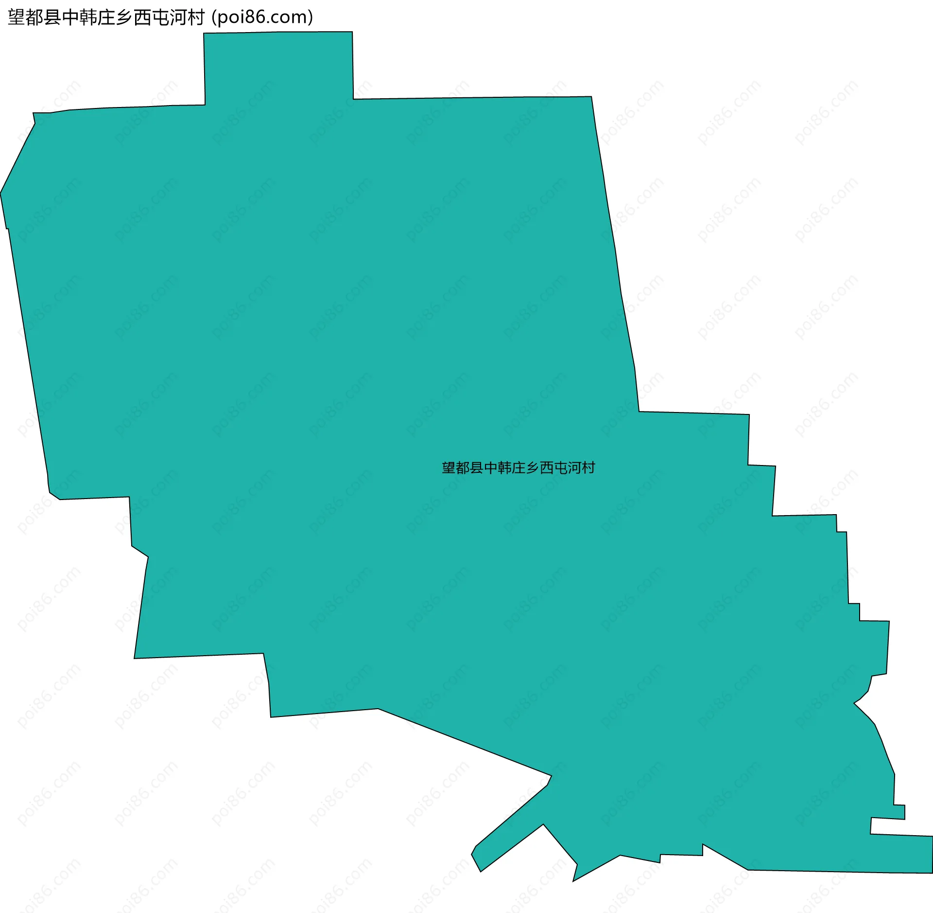 望都县中韩庄乡西屯河村边界地图