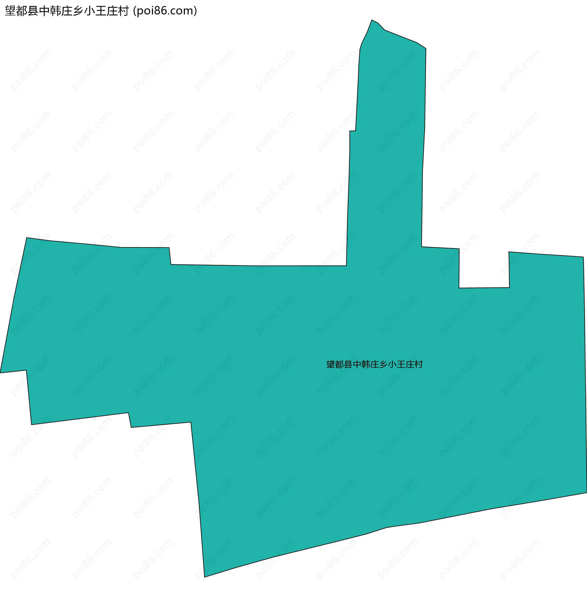 望都县中韩庄乡小王庄村边界地图