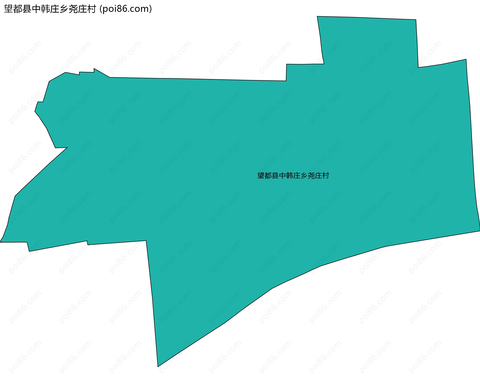 望都县中韩庄乡尧庄村边界地图
