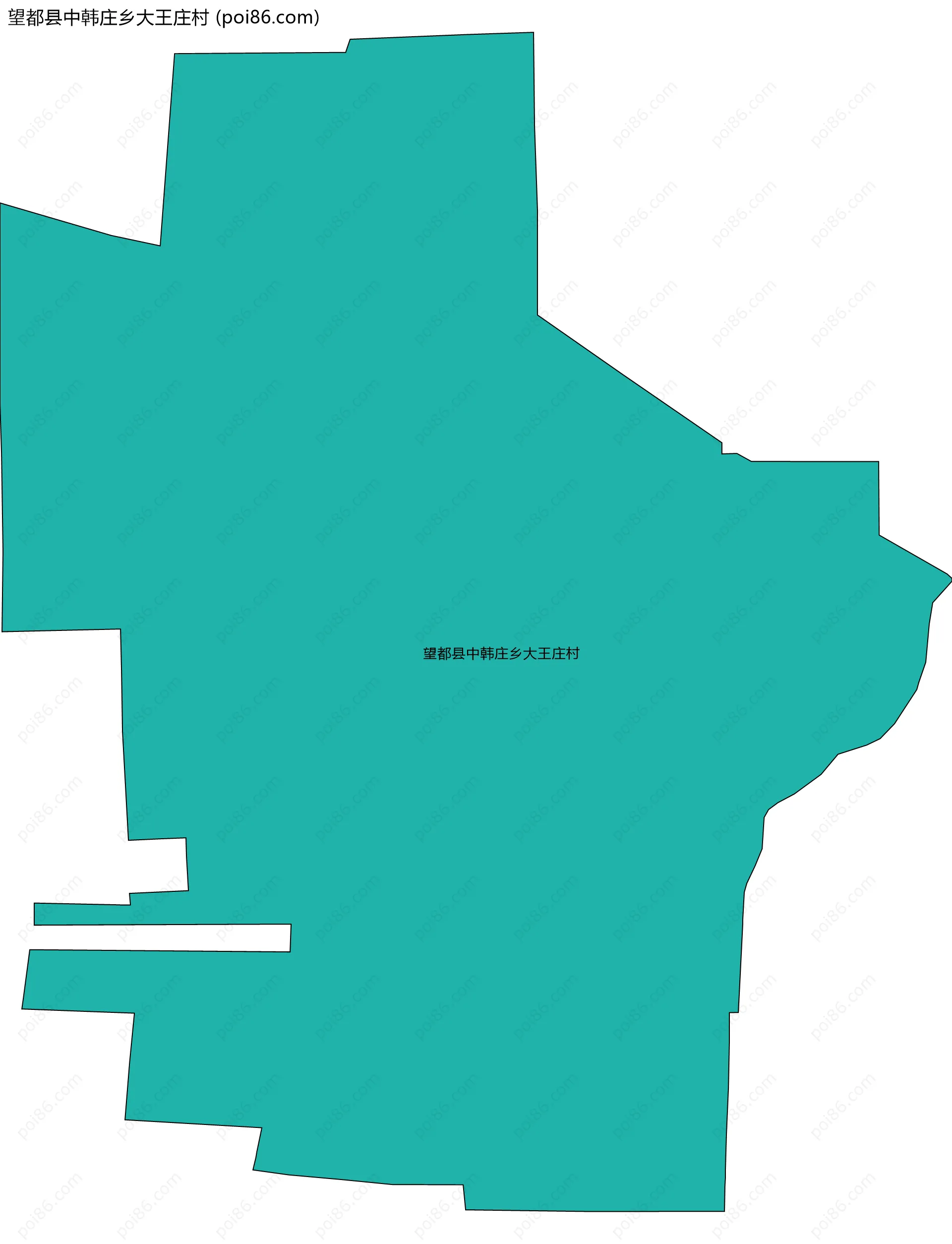 望都县中韩庄乡大王庄村边界地图
