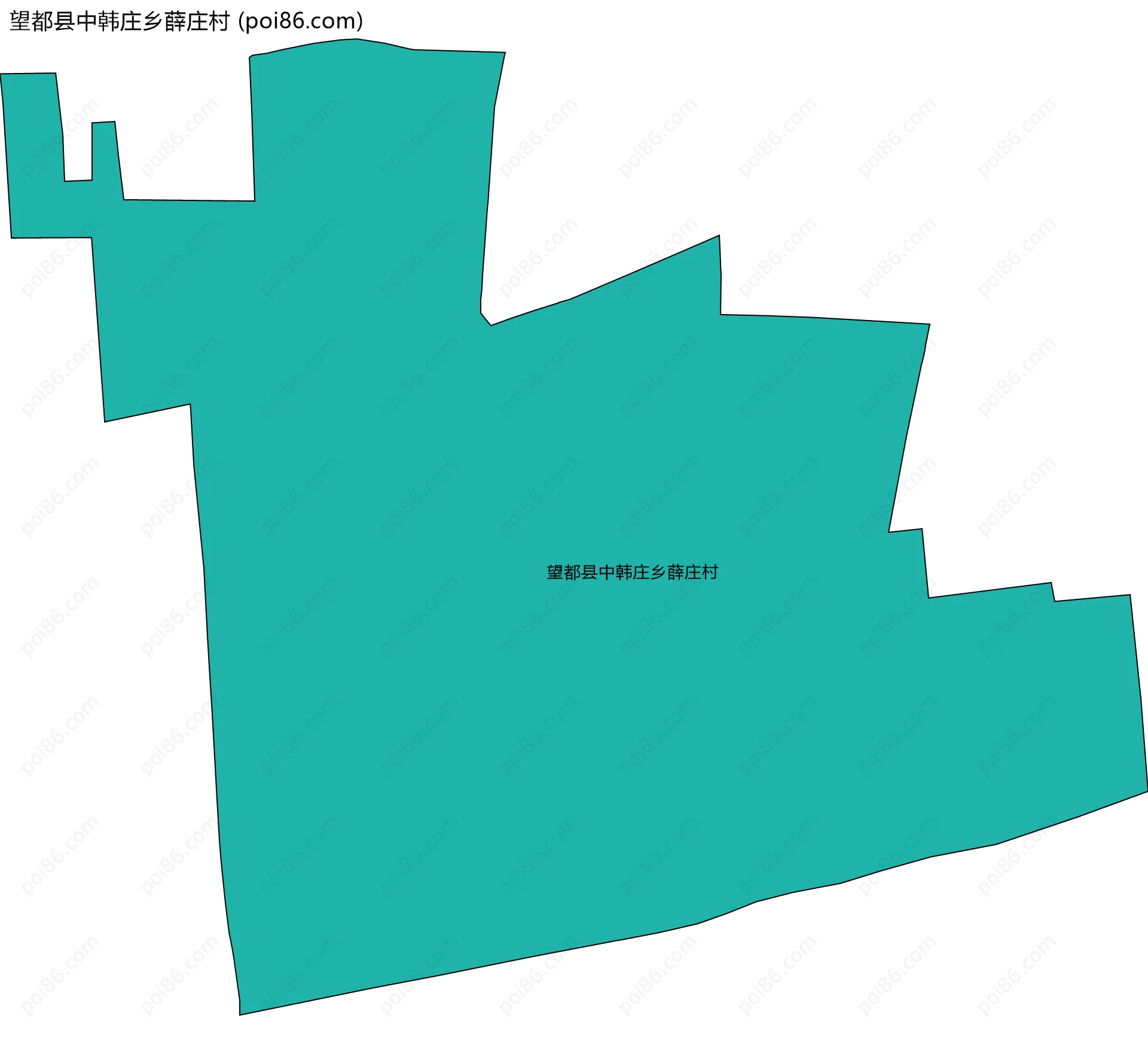 望都县中韩庄乡薛庄村边界地图