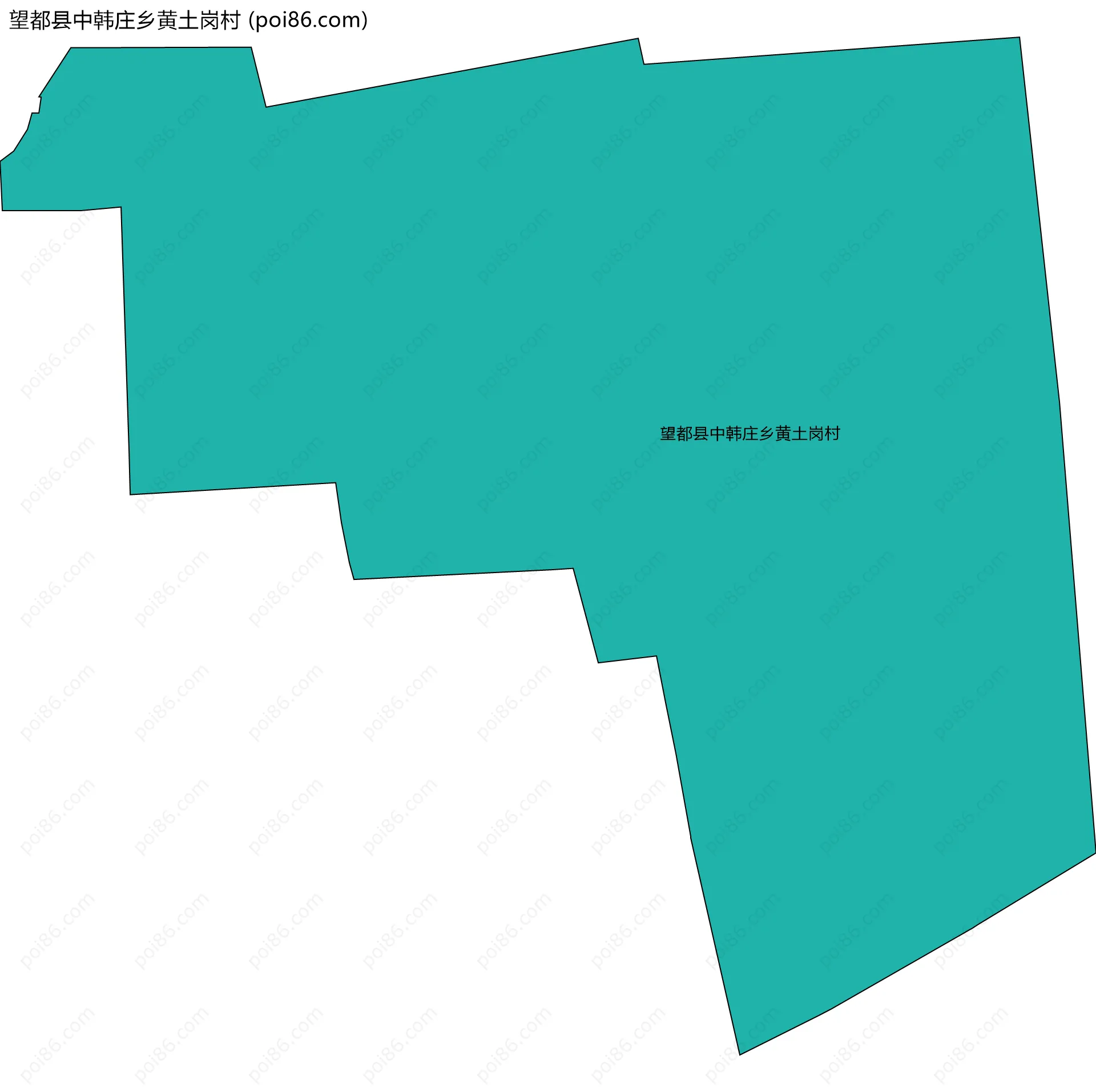 望都县中韩庄乡黄土岗村边界地图