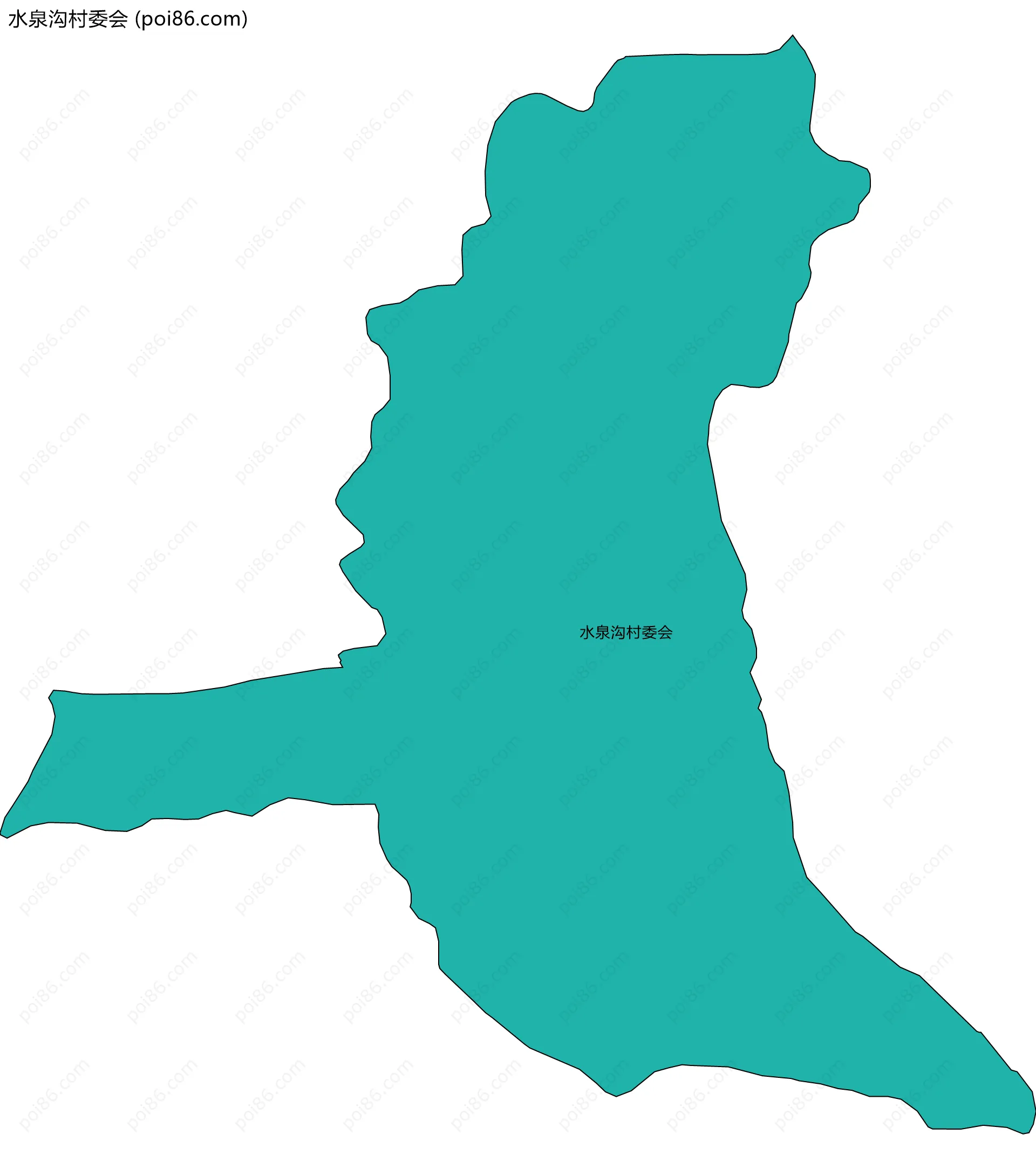 水泉沟村委会边界地图