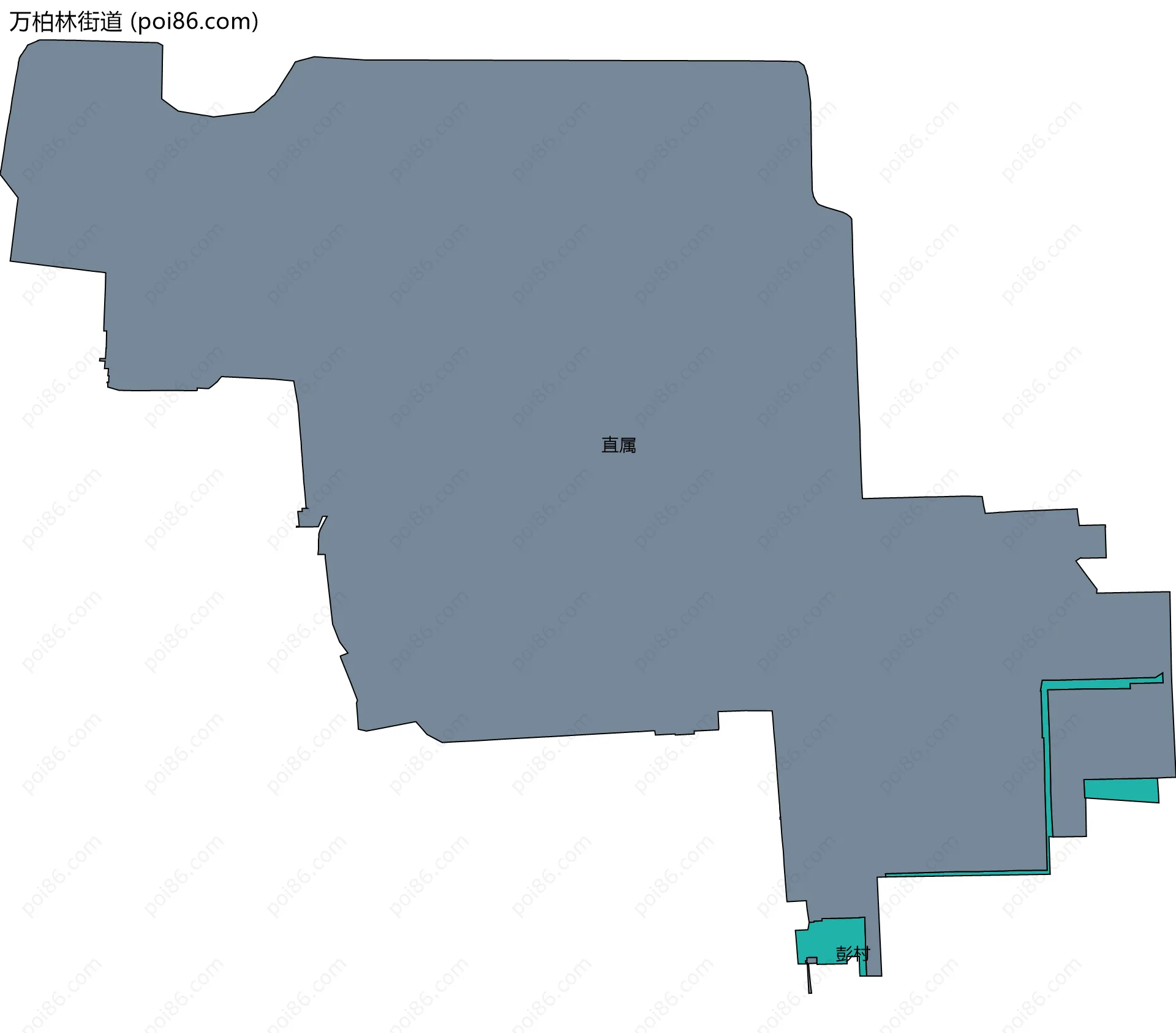 万柏林街道边界地图(五级行政区划)