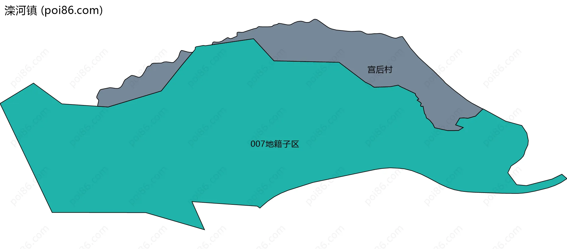 滦河镇边界地图(五级行政区划)