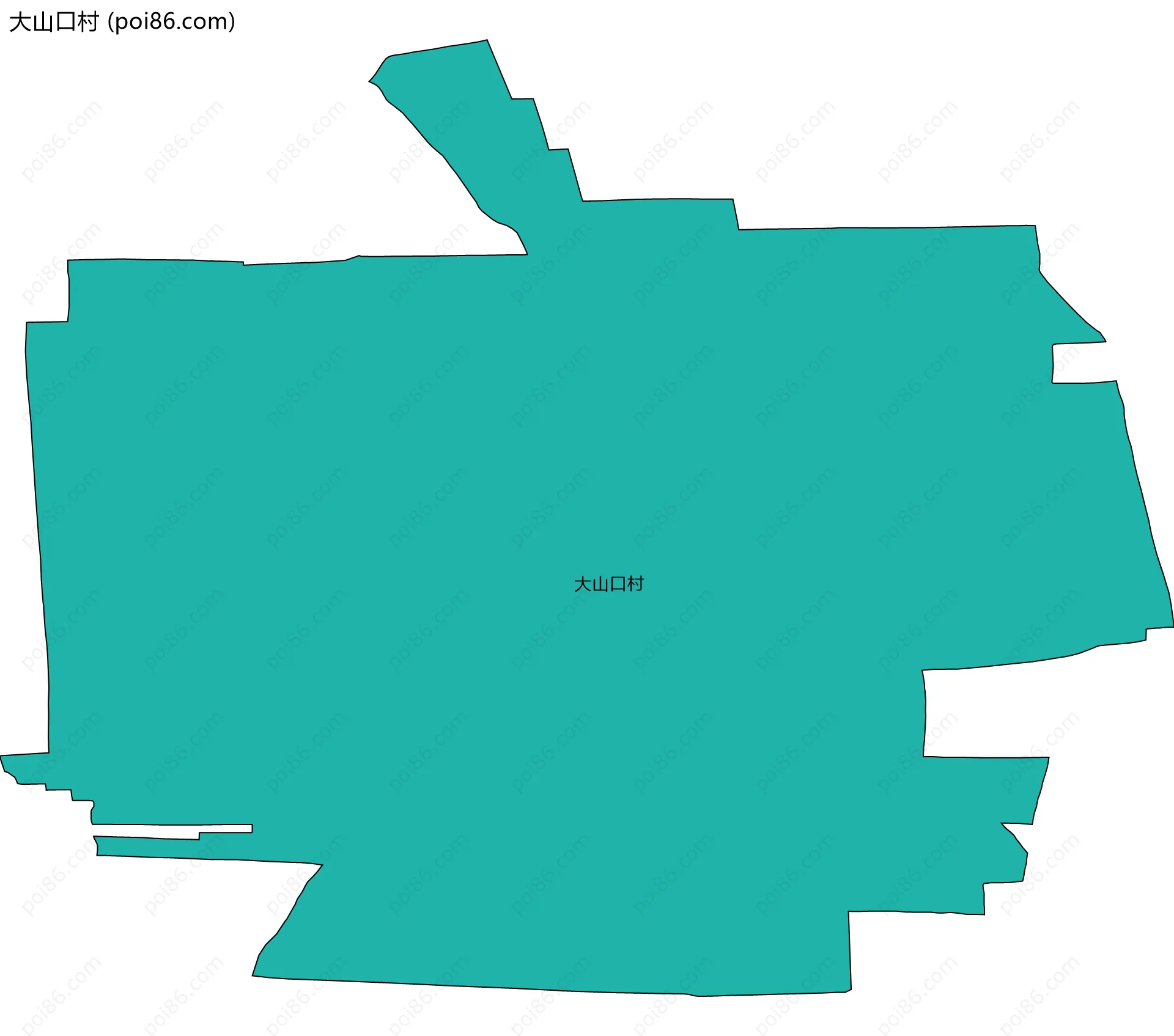 大山口村边界地图