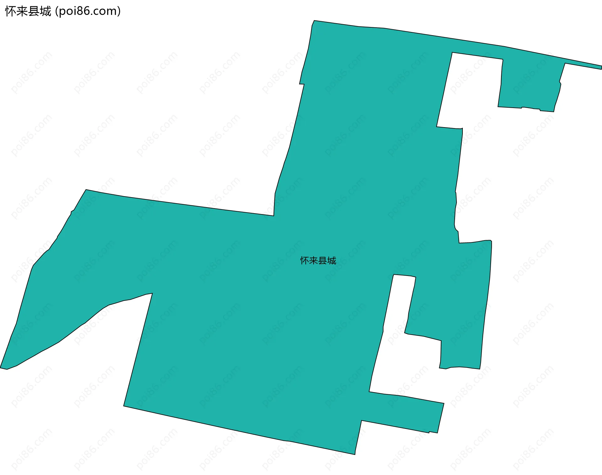 怀来县城边界地图