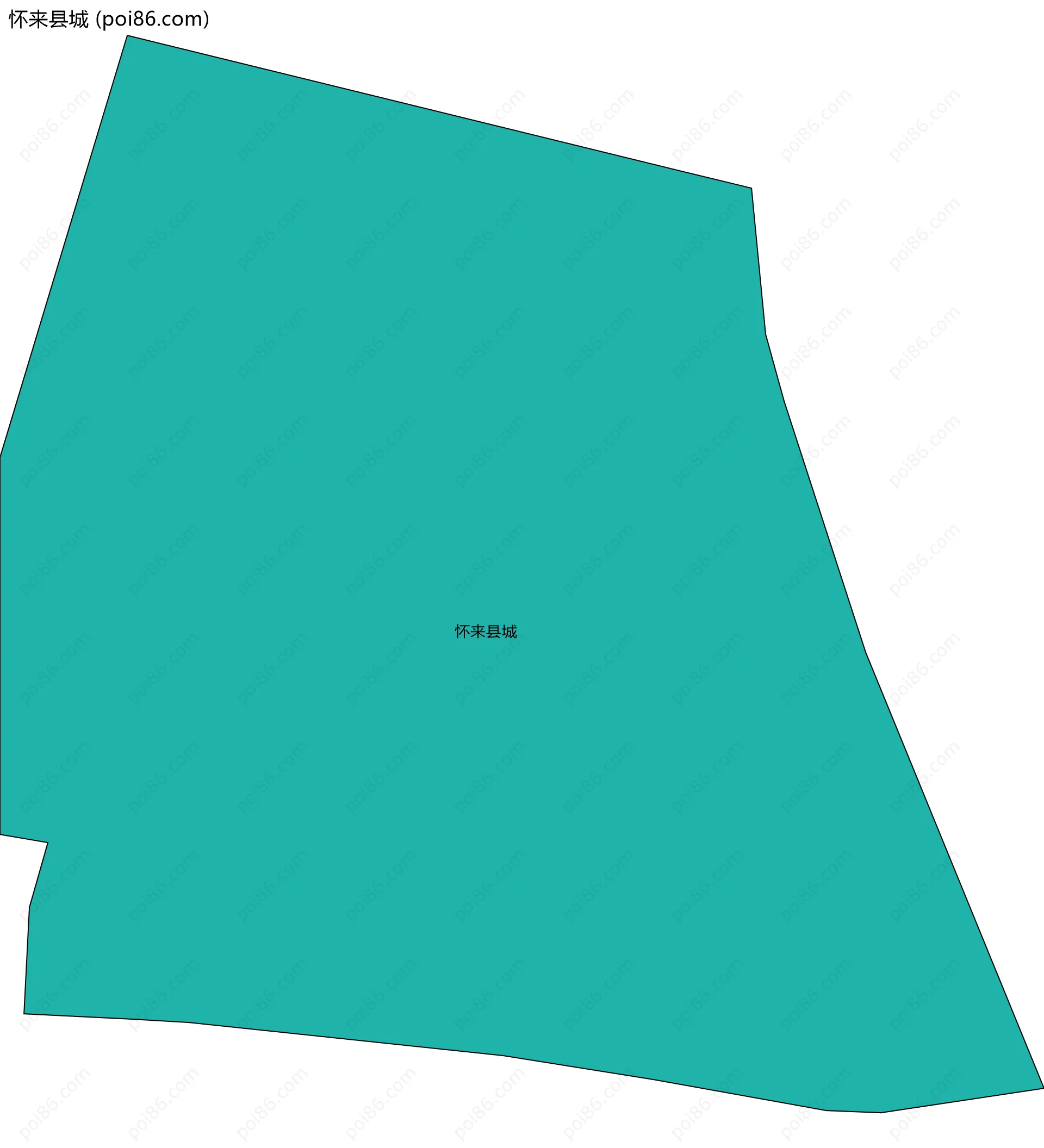 怀来县城边界地图