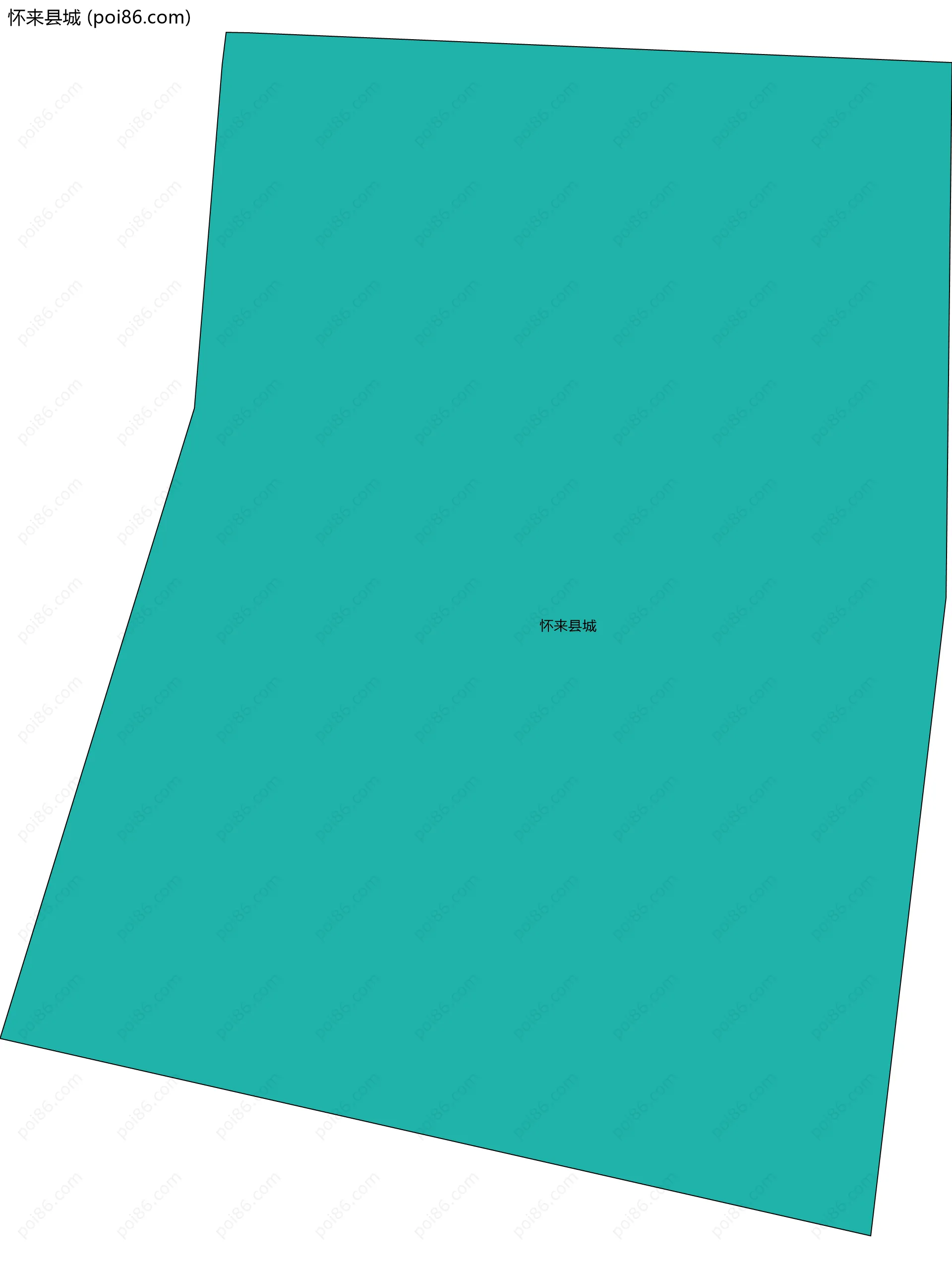 怀来县城边界地图