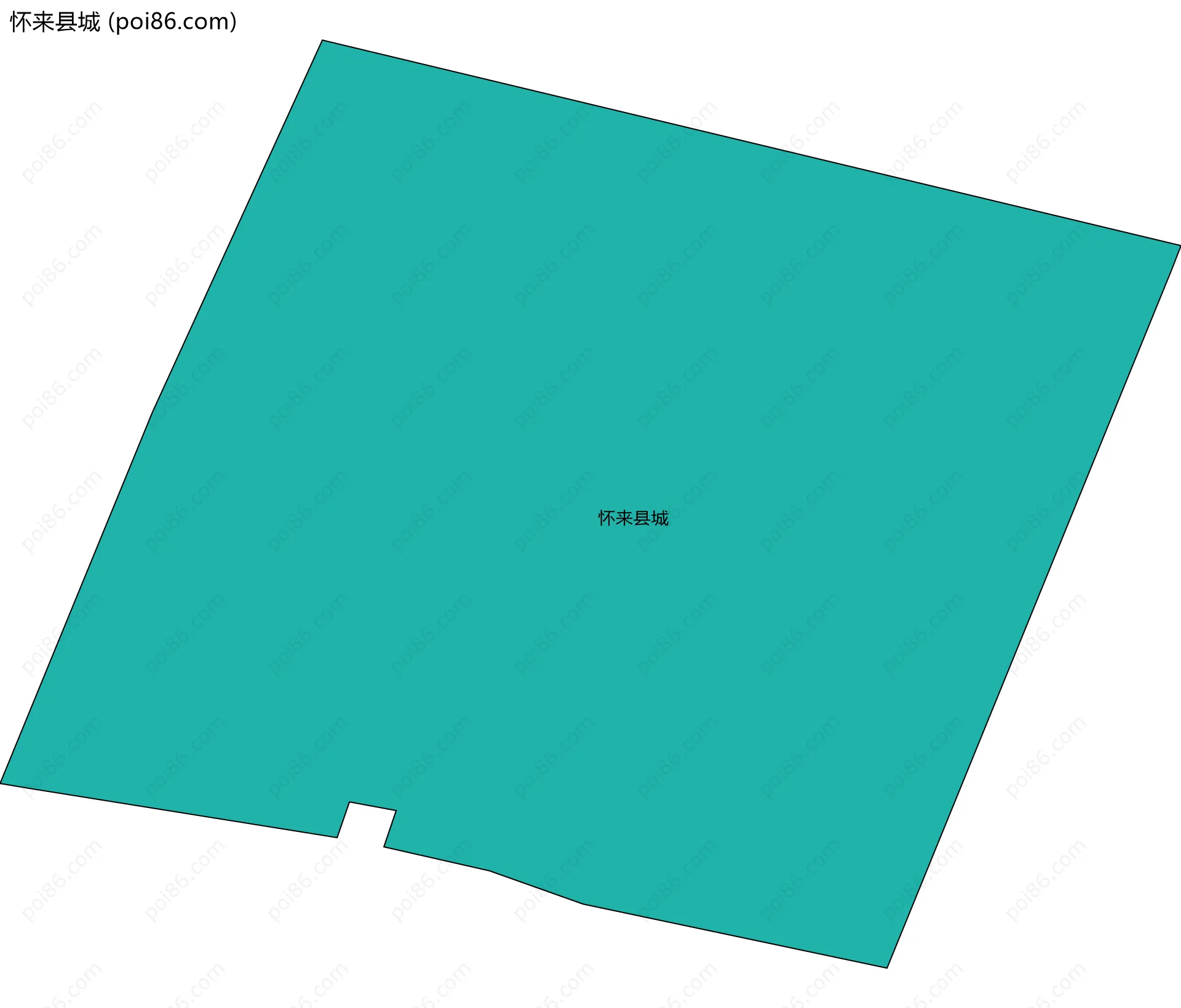 怀来县城边界地图