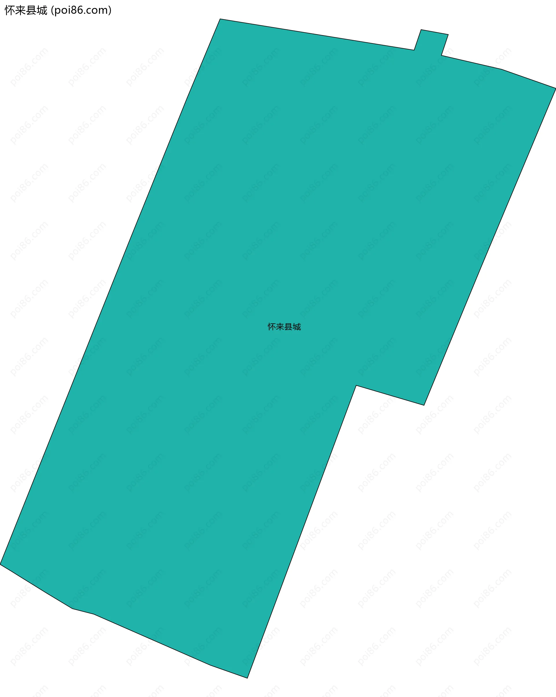 怀来县城边界地图