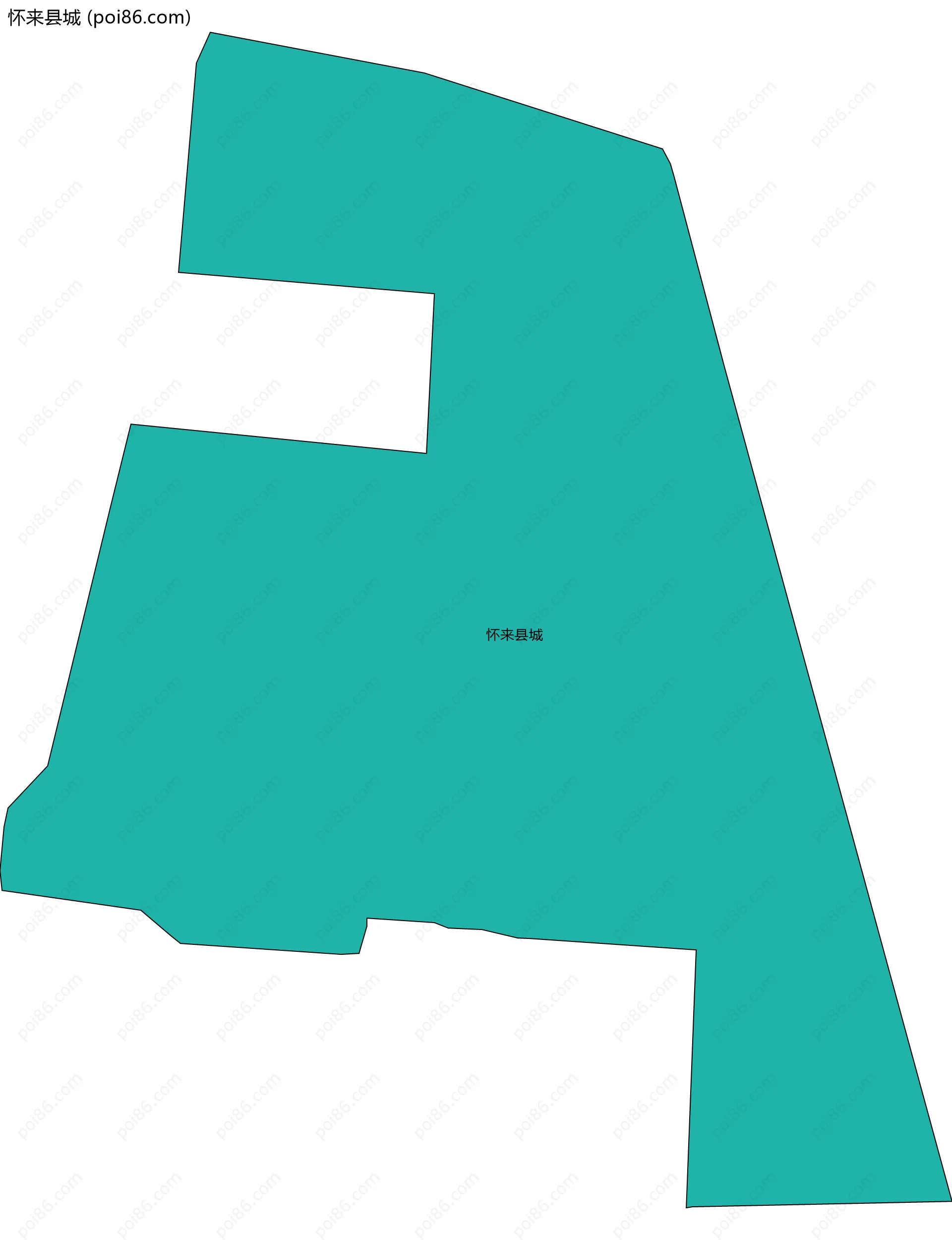 怀来县城边界地图