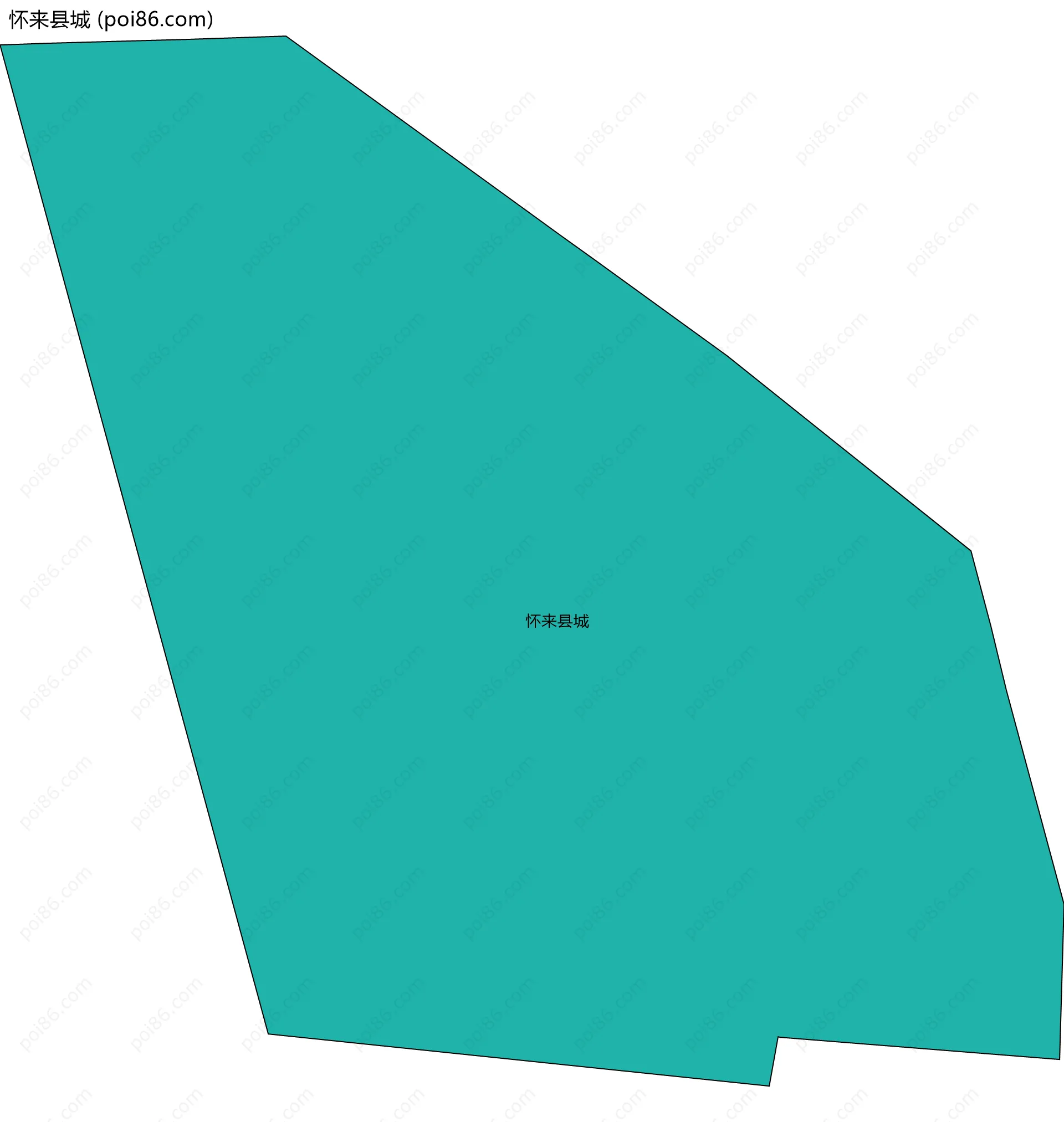 怀来县城边界地图