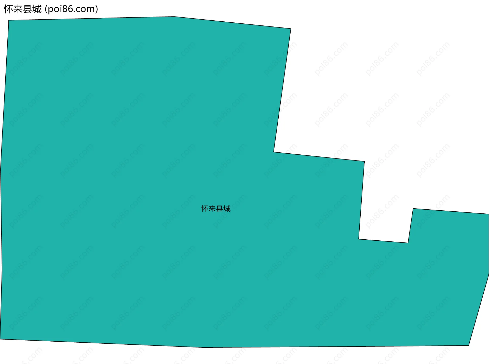 怀来县城边界地图