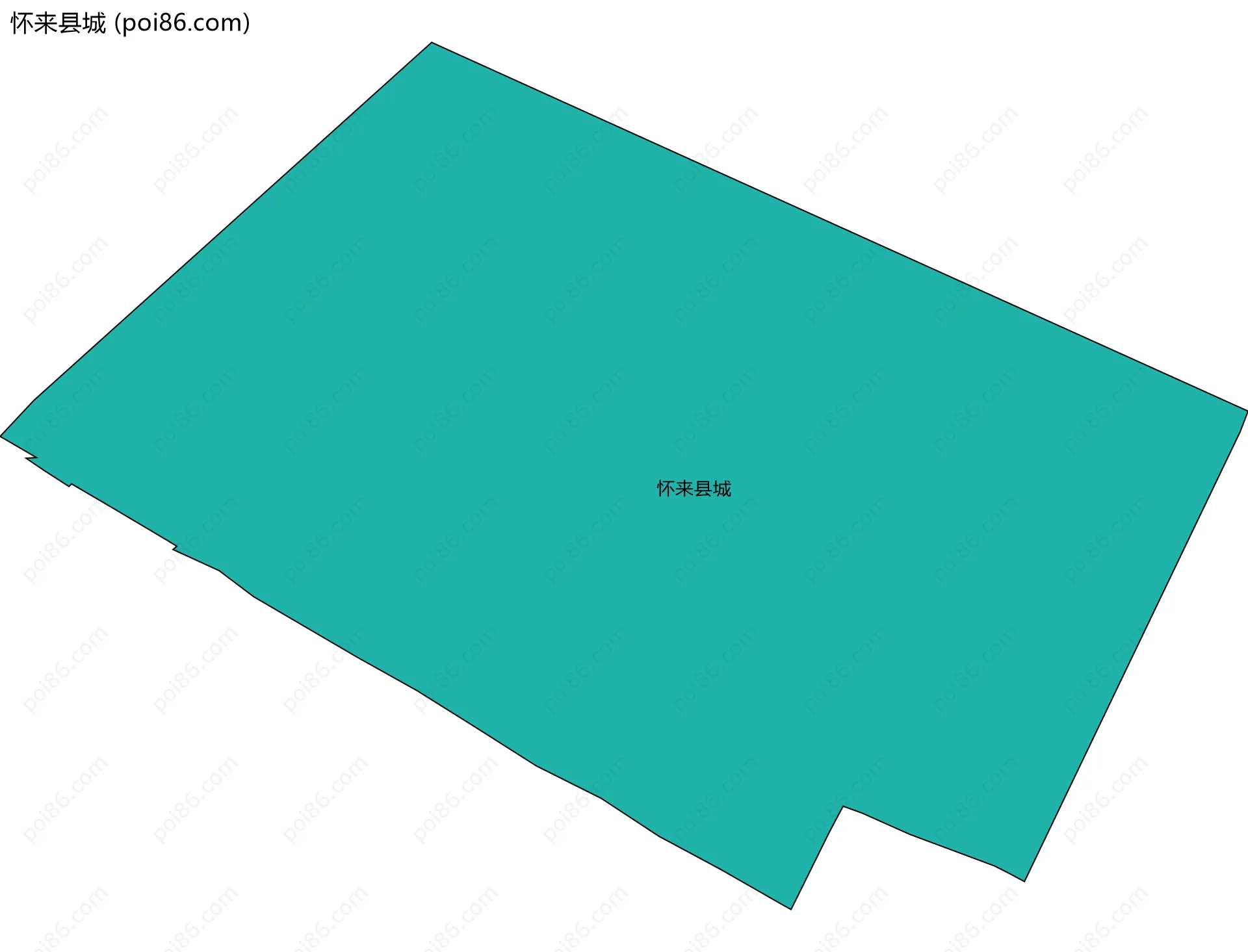 怀来县城边界地图