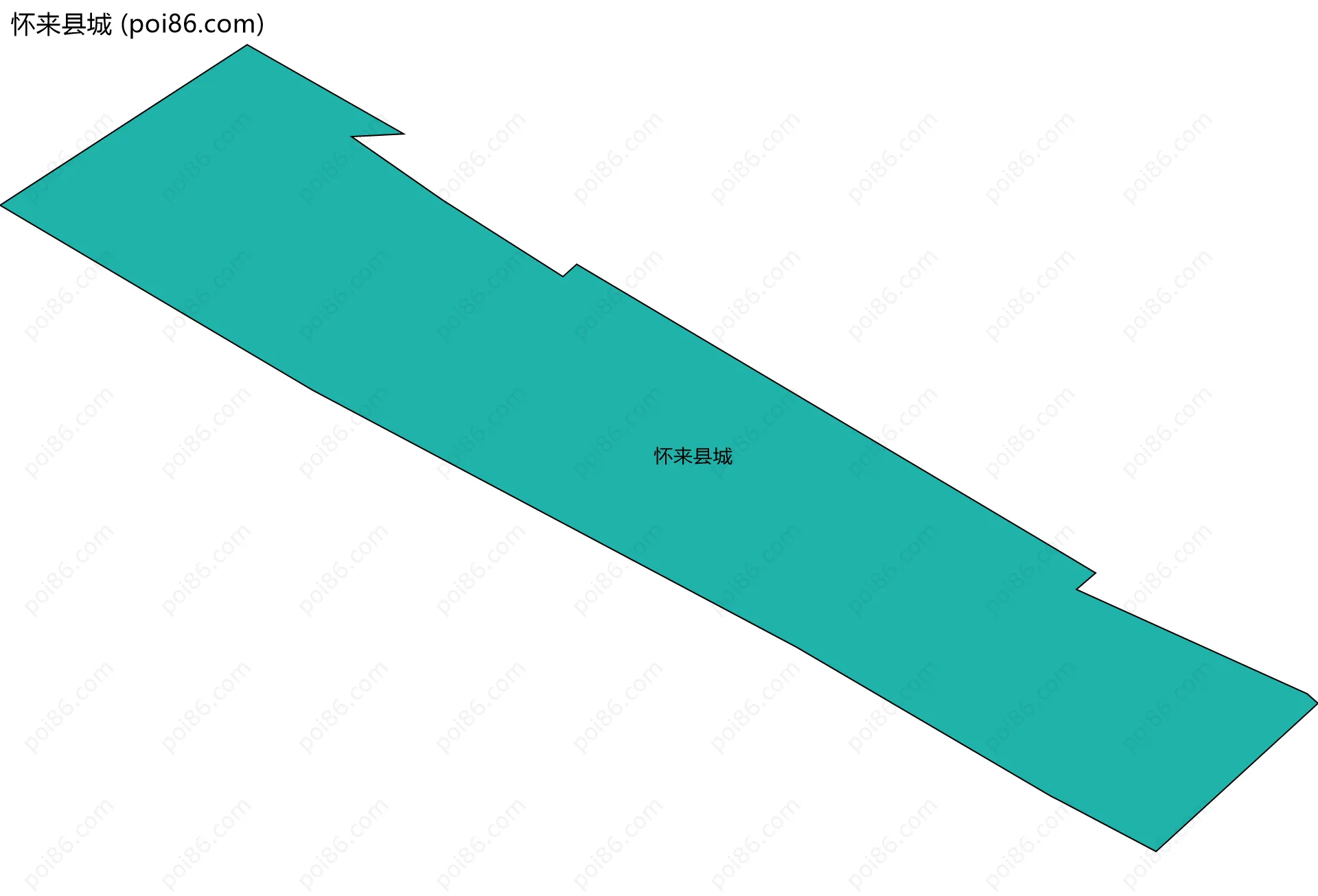 怀来县城边界地图