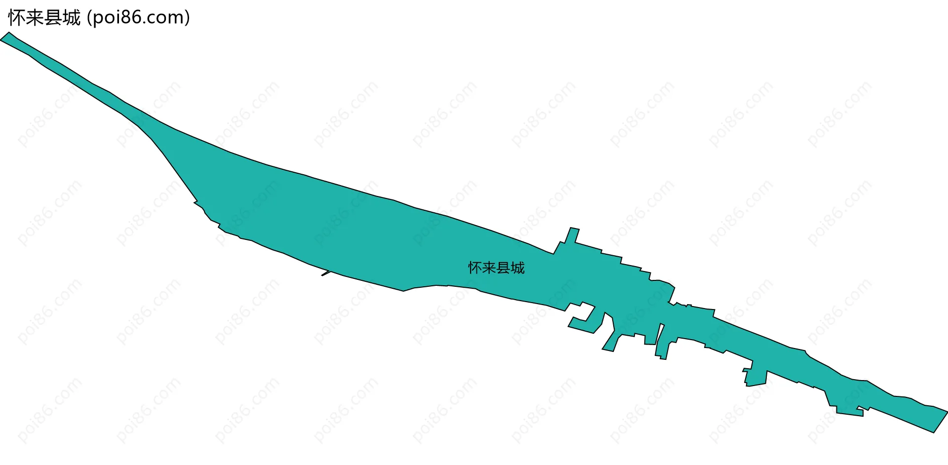 怀来县城边界地图