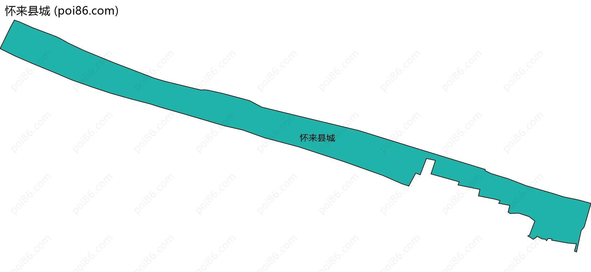 怀来县城边界地图