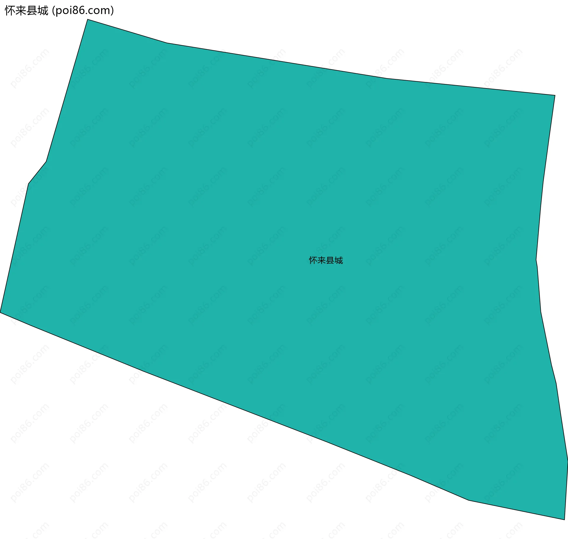 怀来县城边界地图