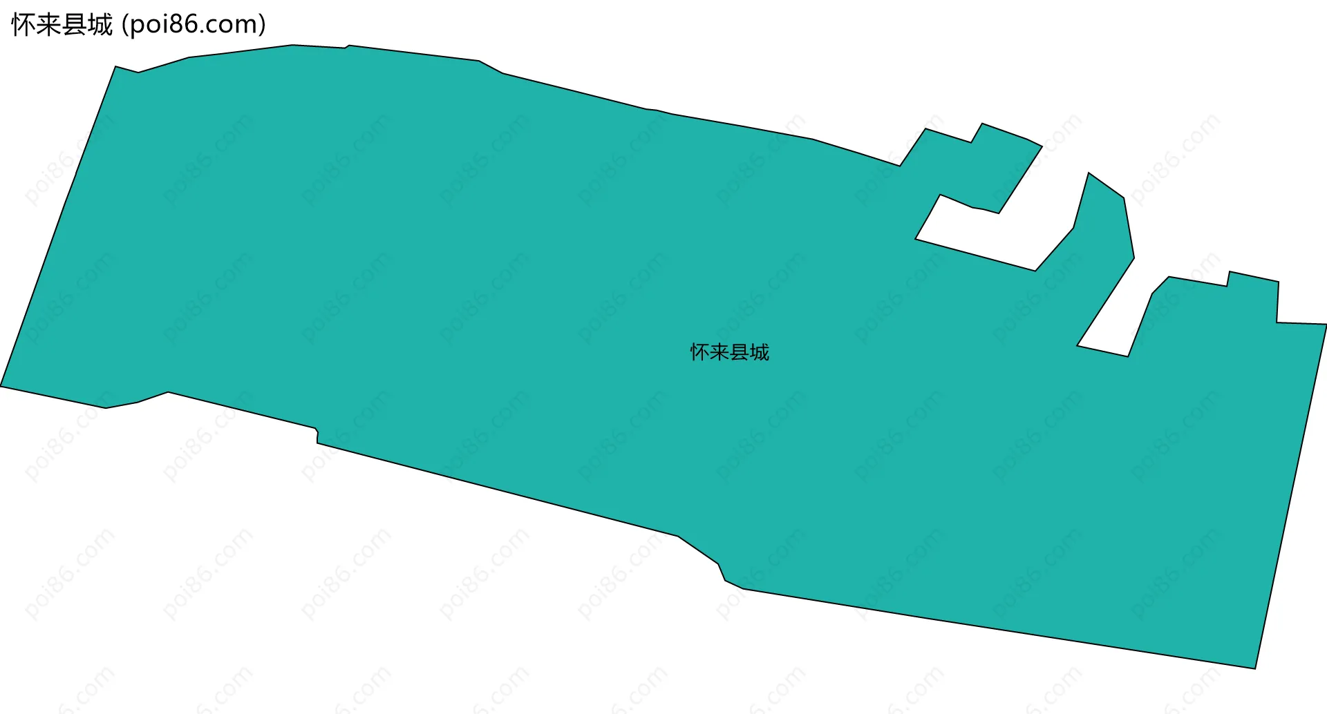 怀来县城边界地图