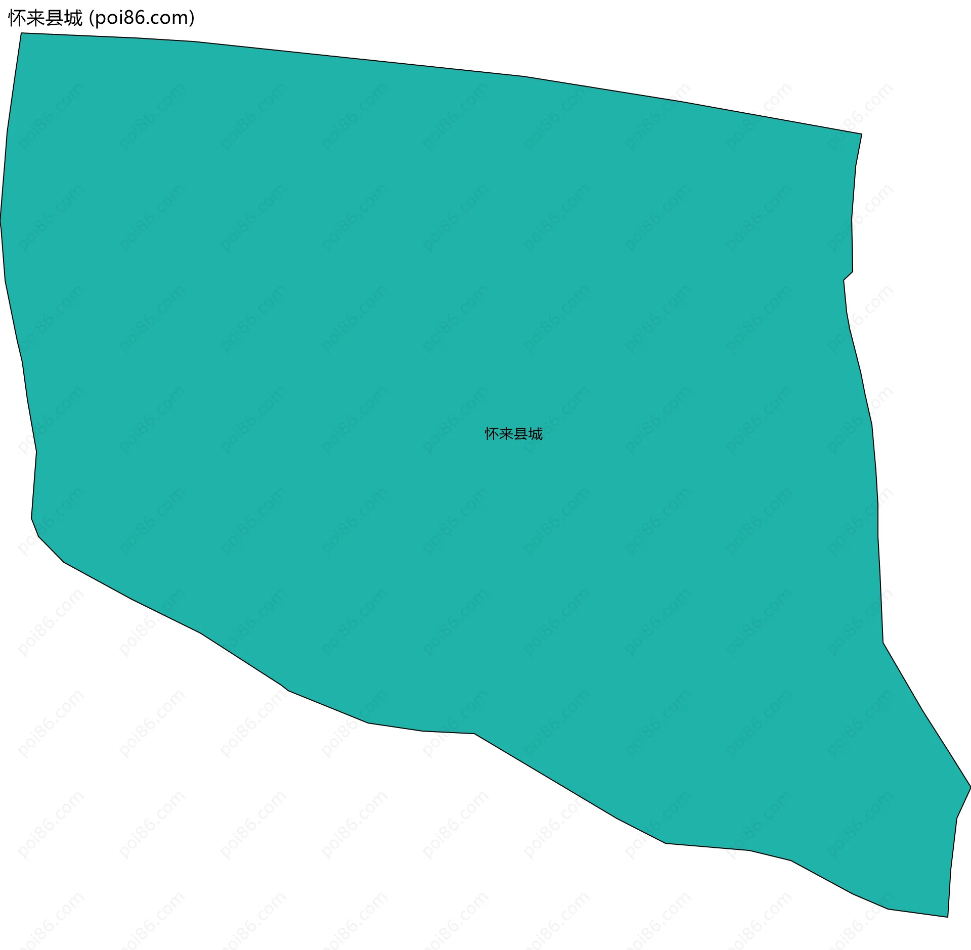 怀来县城边界地图