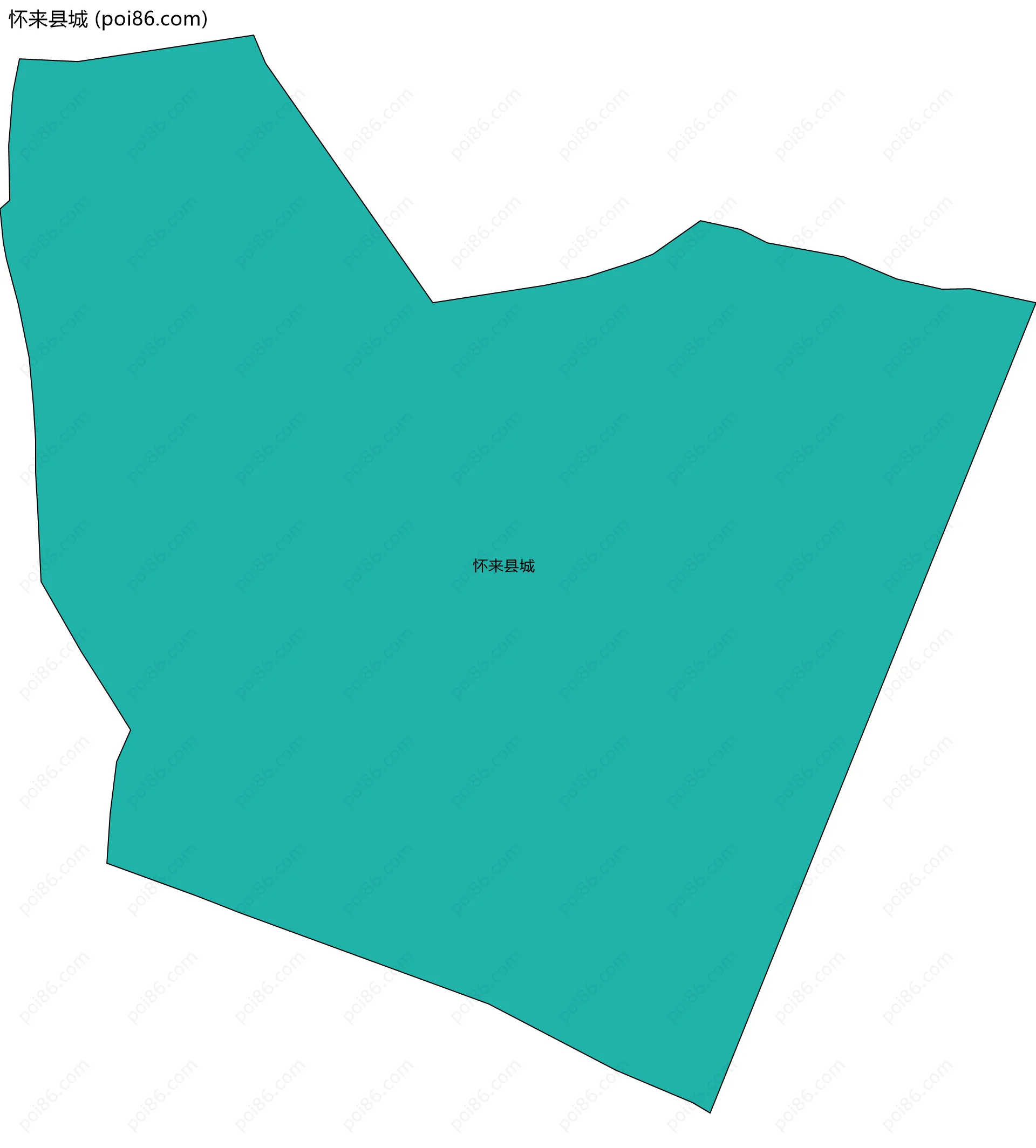 怀来县城边界地图