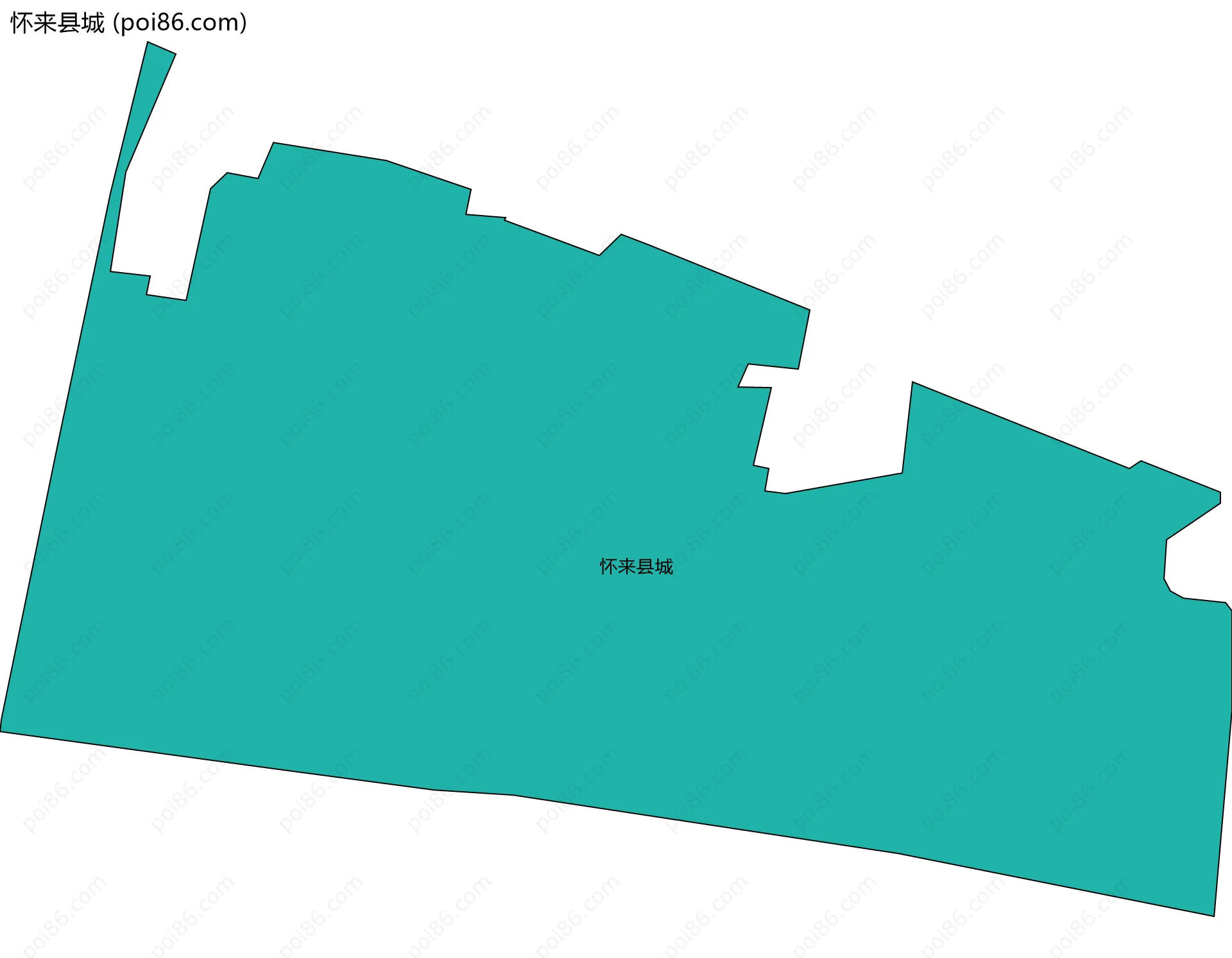 怀来县城边界地图
