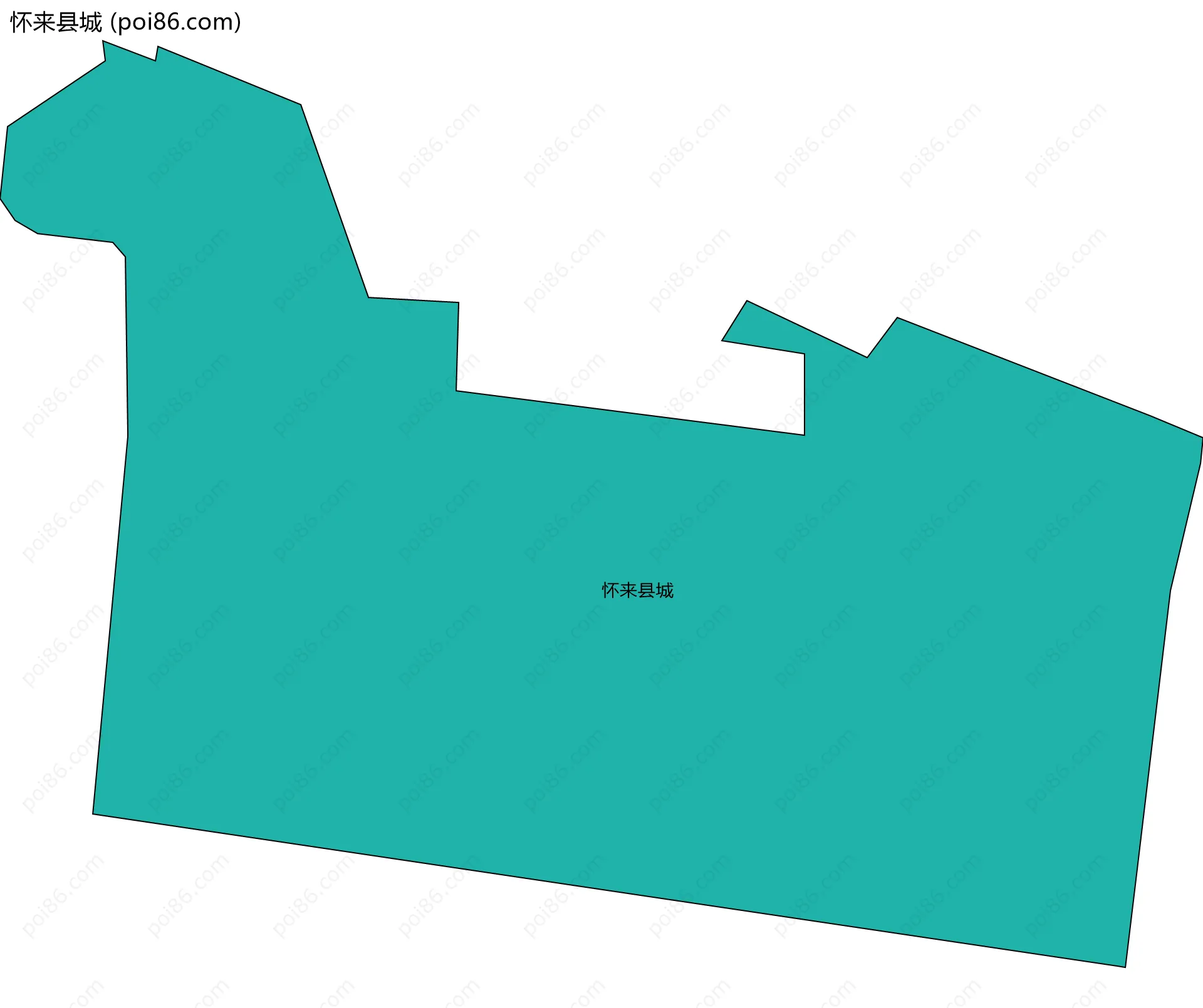 怀来县城边界地图