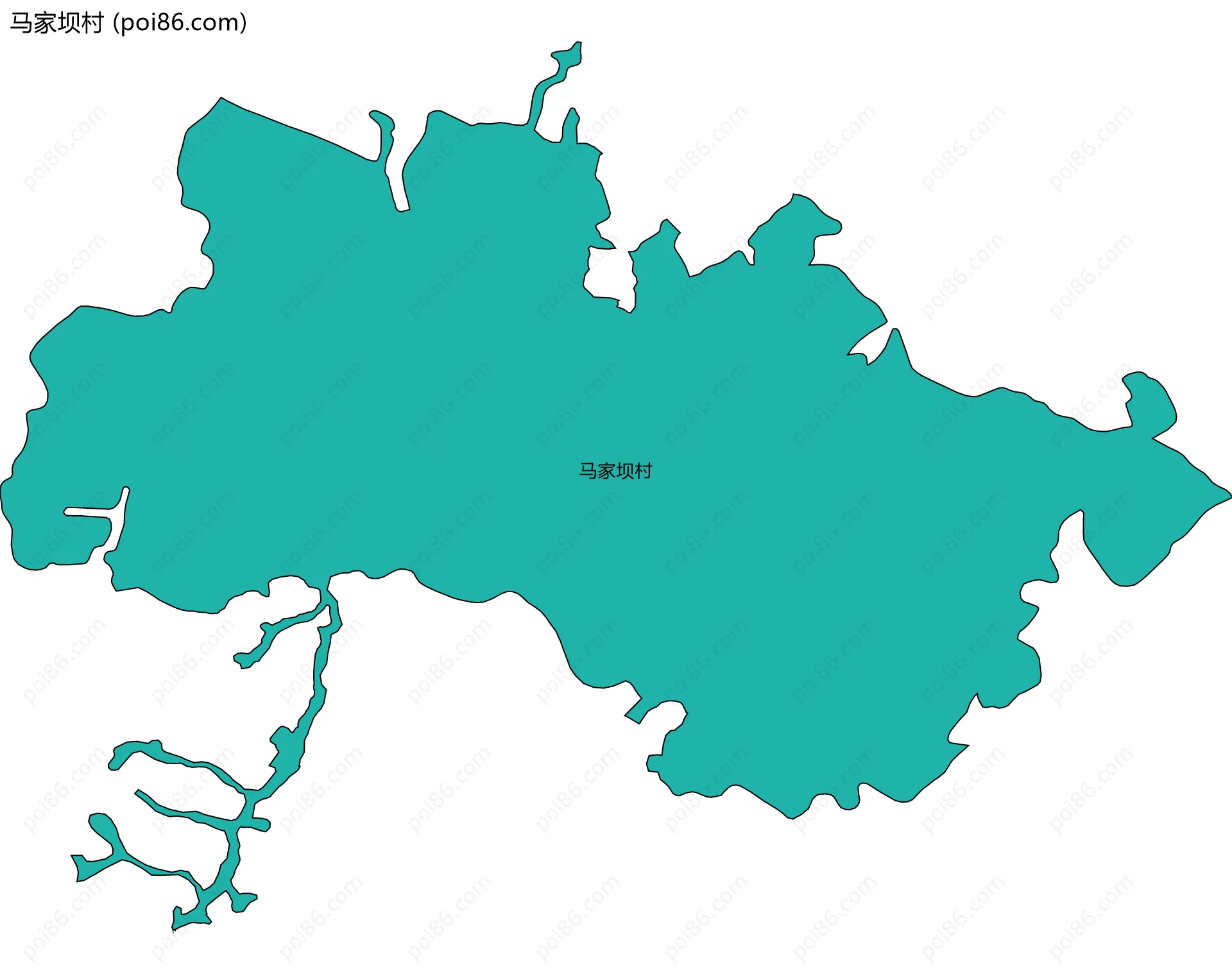 马家坝村边界地图