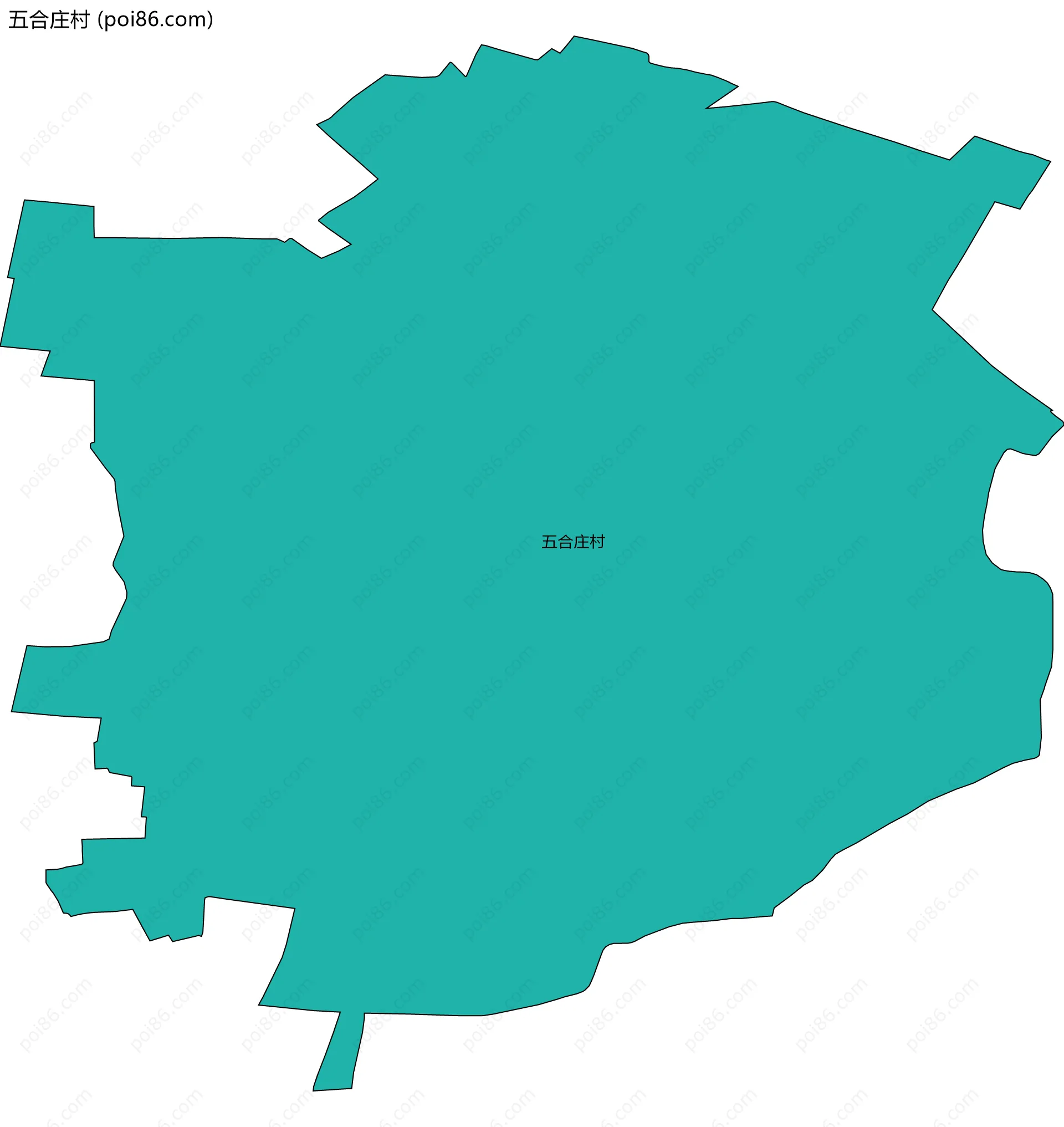 五合庄村边界地图