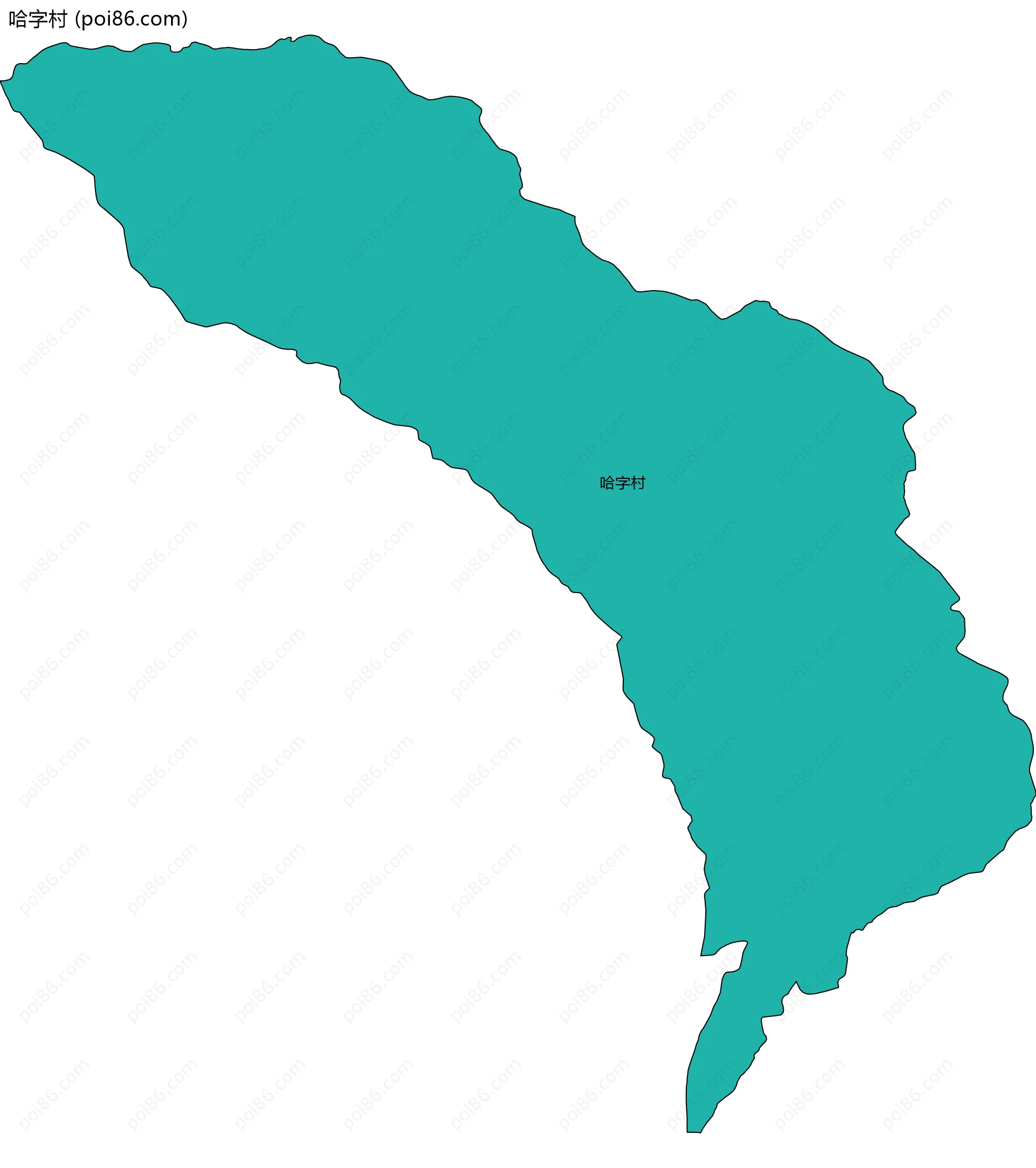 哈字村边界地图