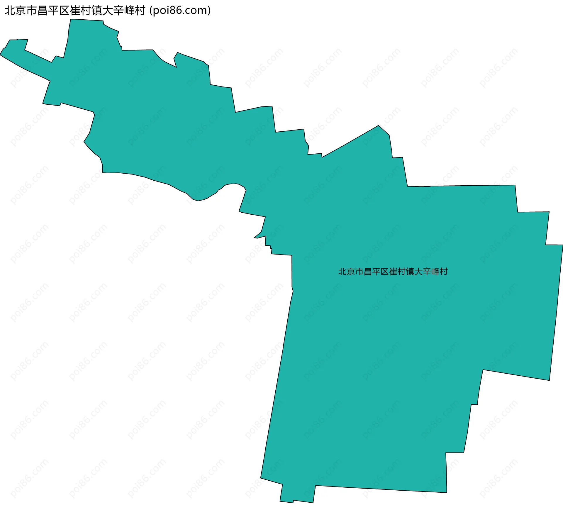 北京市昌平区崔村镇大辛峰村边界地图