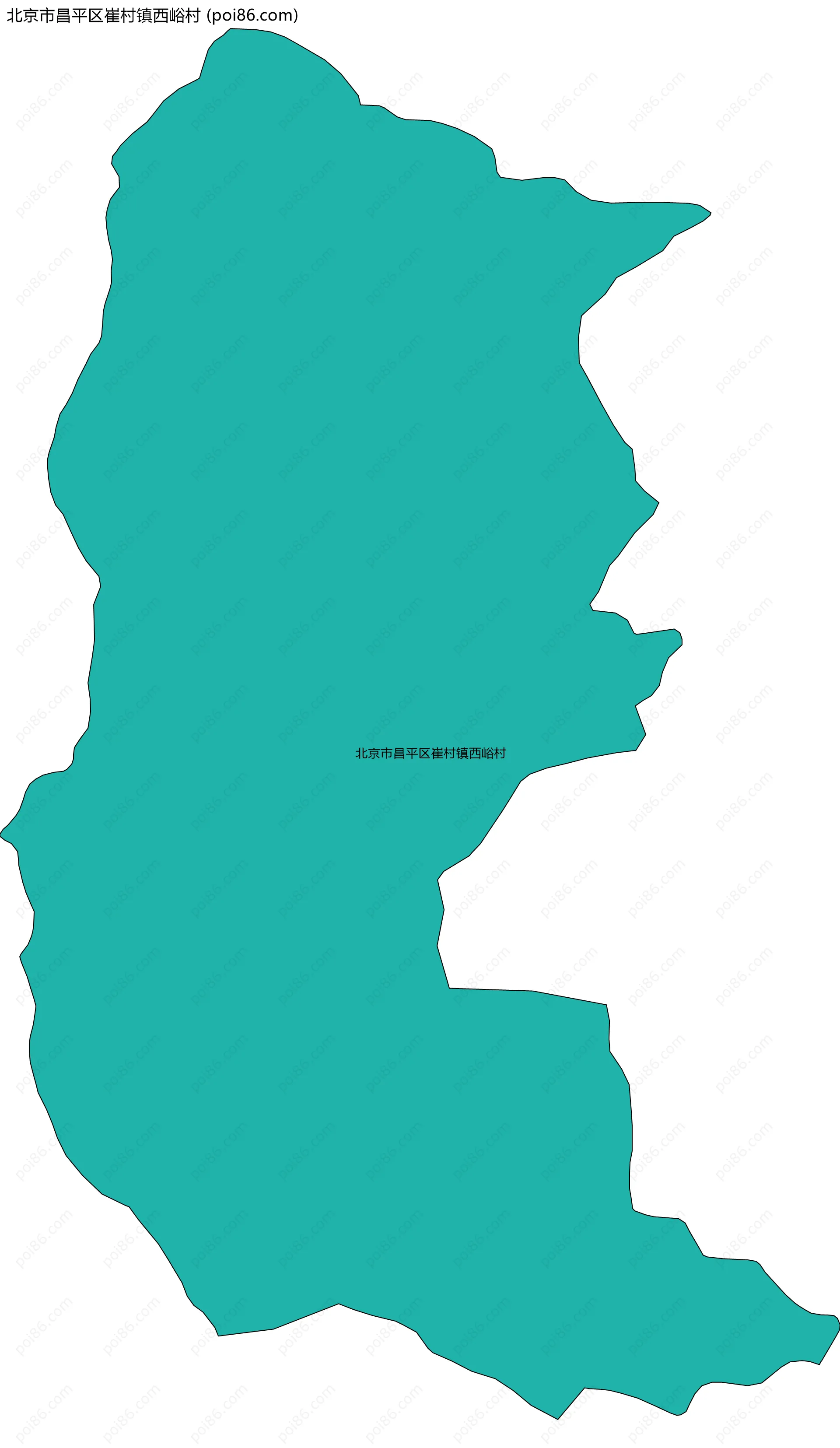 北京市昌平区崔村镇西峪村边界地图
