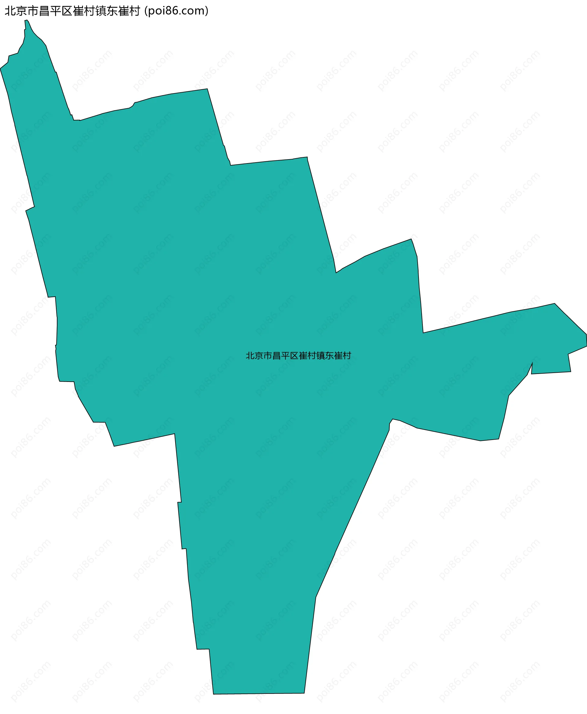 北京市昌平区崔村镇东崔村边界地图