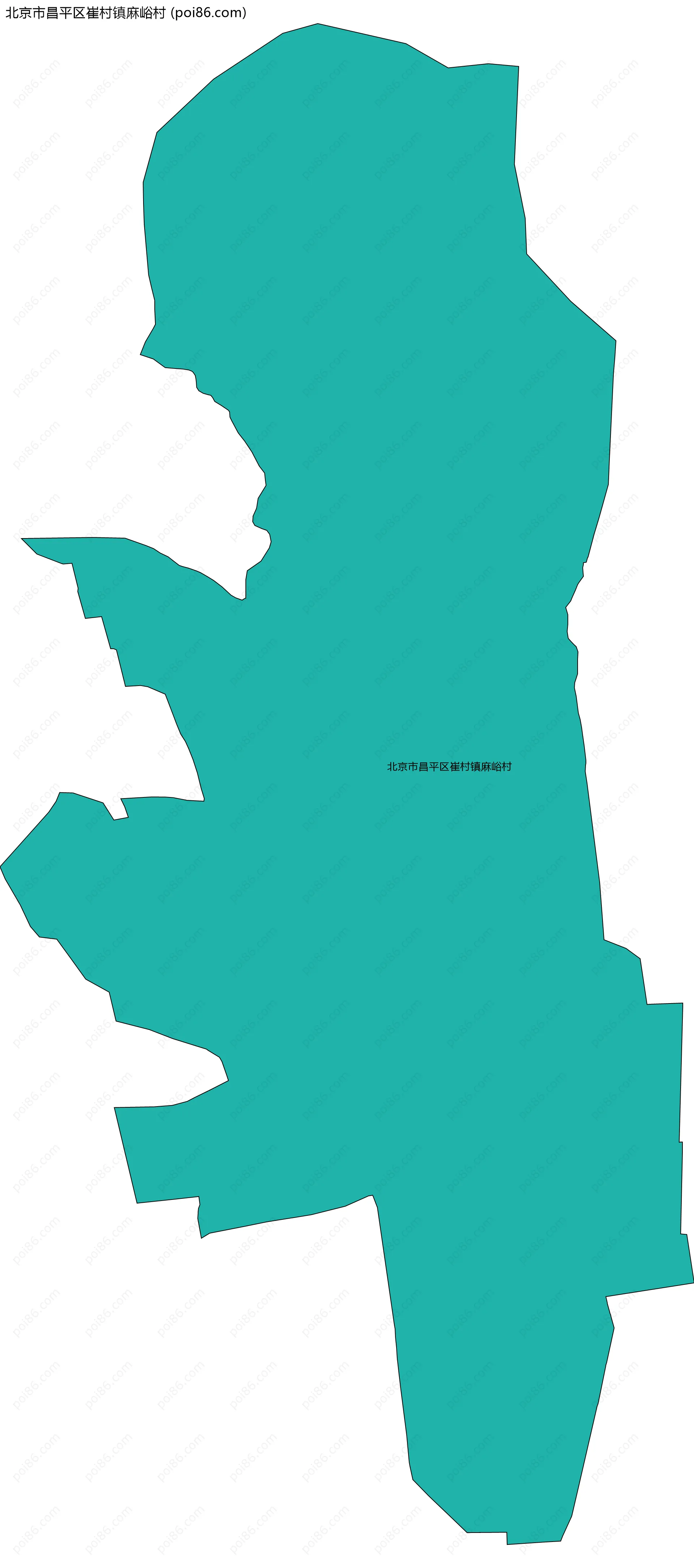 北京市昌平区崔村镇麻峪村边界地图