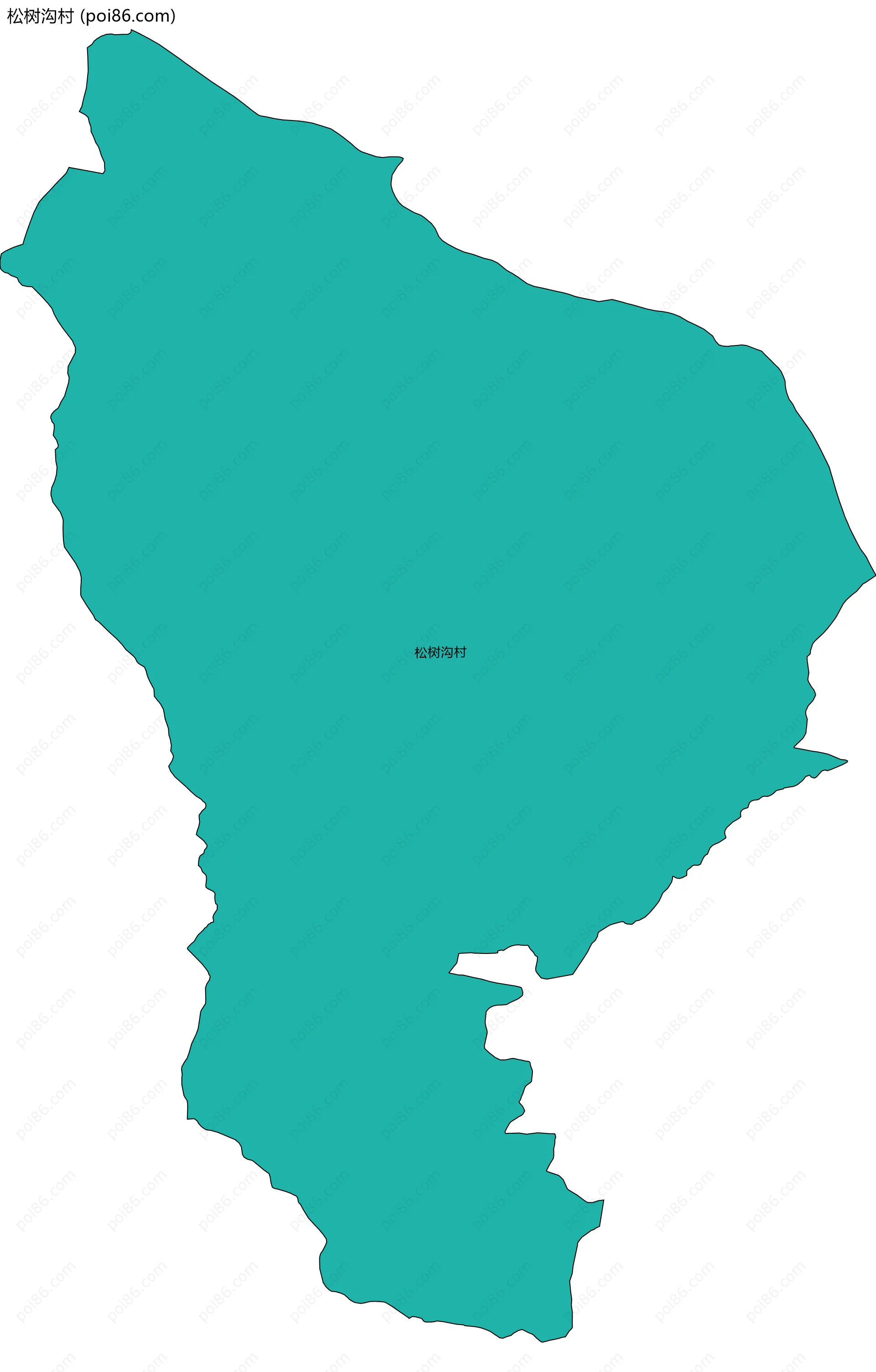 松树沟村边界地图