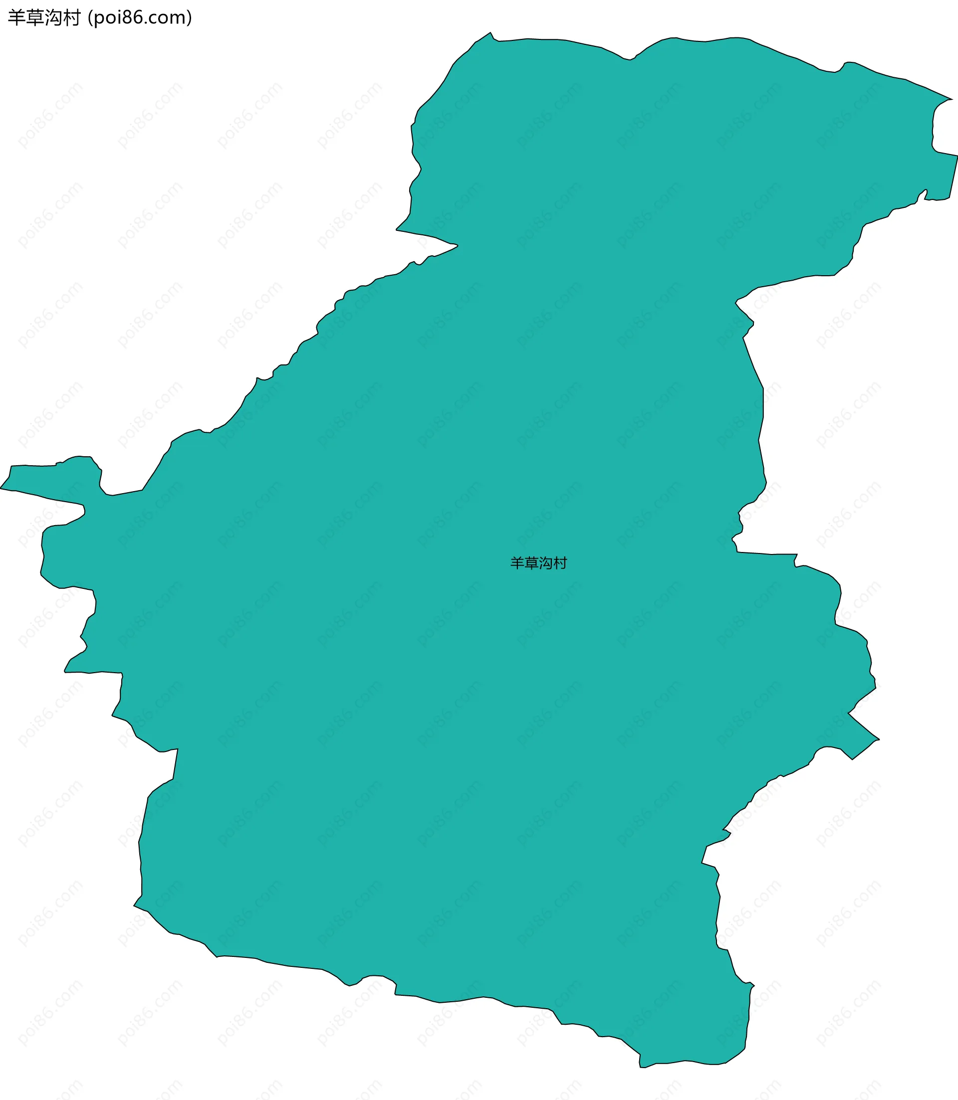 羊草沟村边界地图