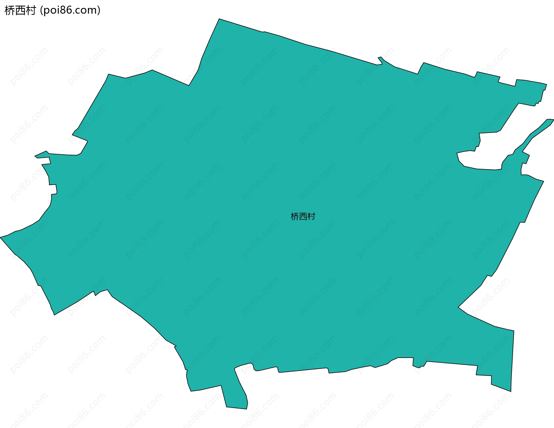 桥西村边界地图