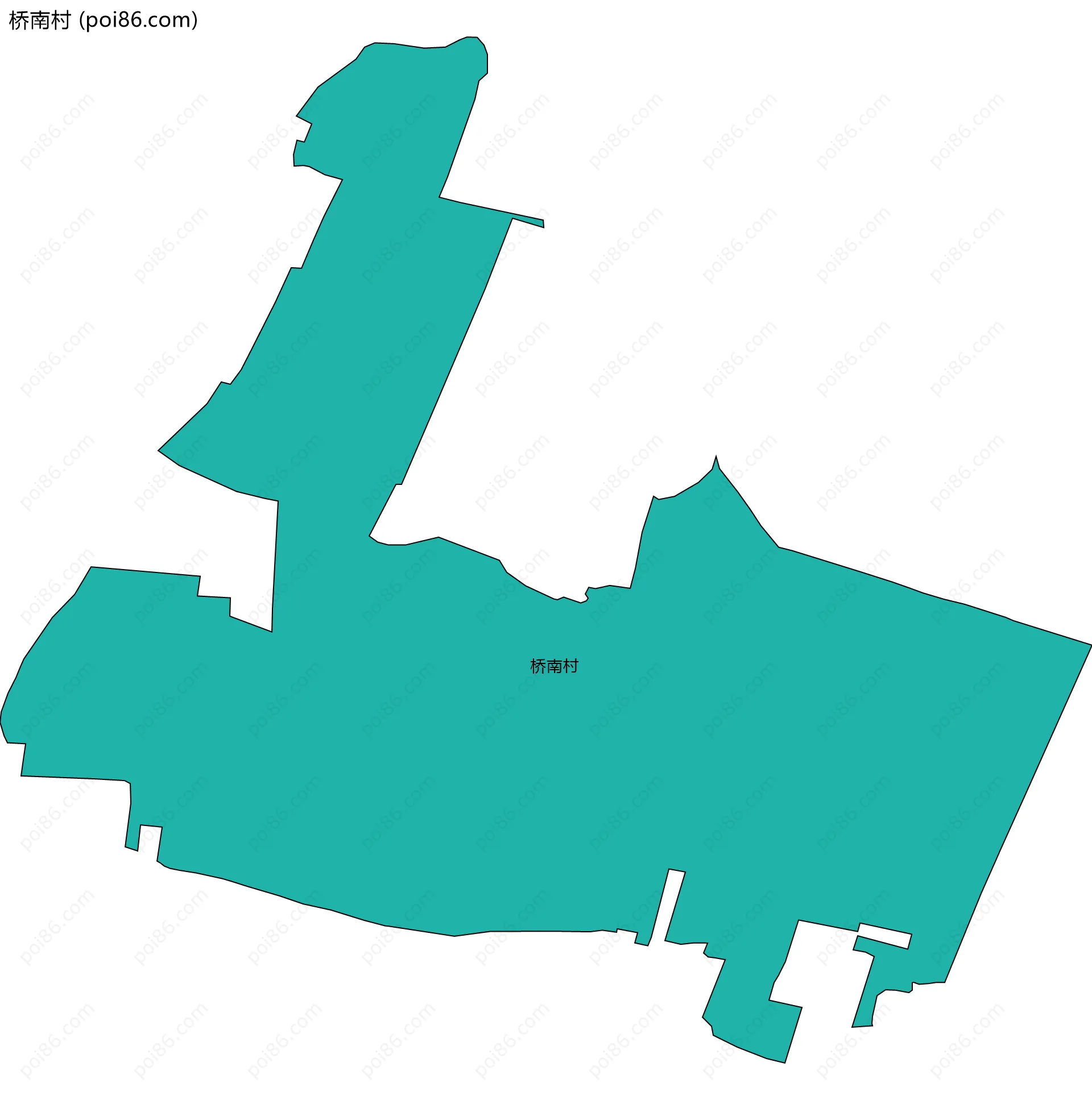 桥南村边界地图