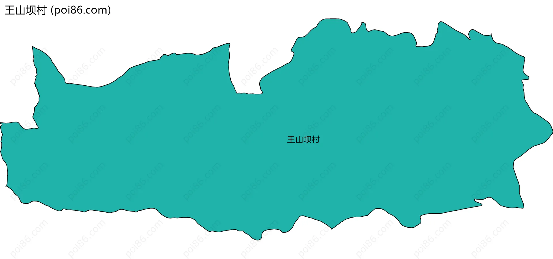 王山坝村边界地图