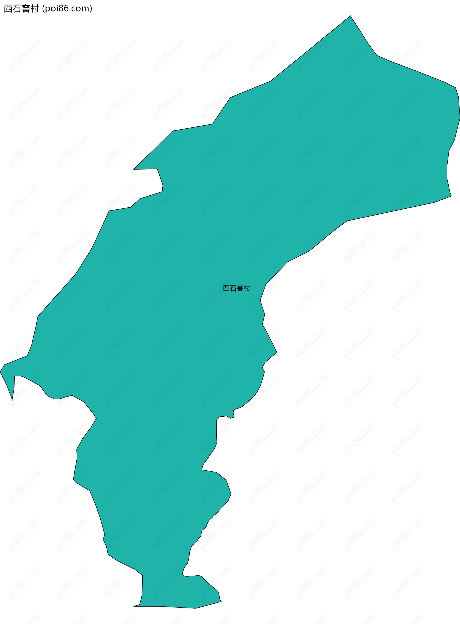 西石窖村边界地图