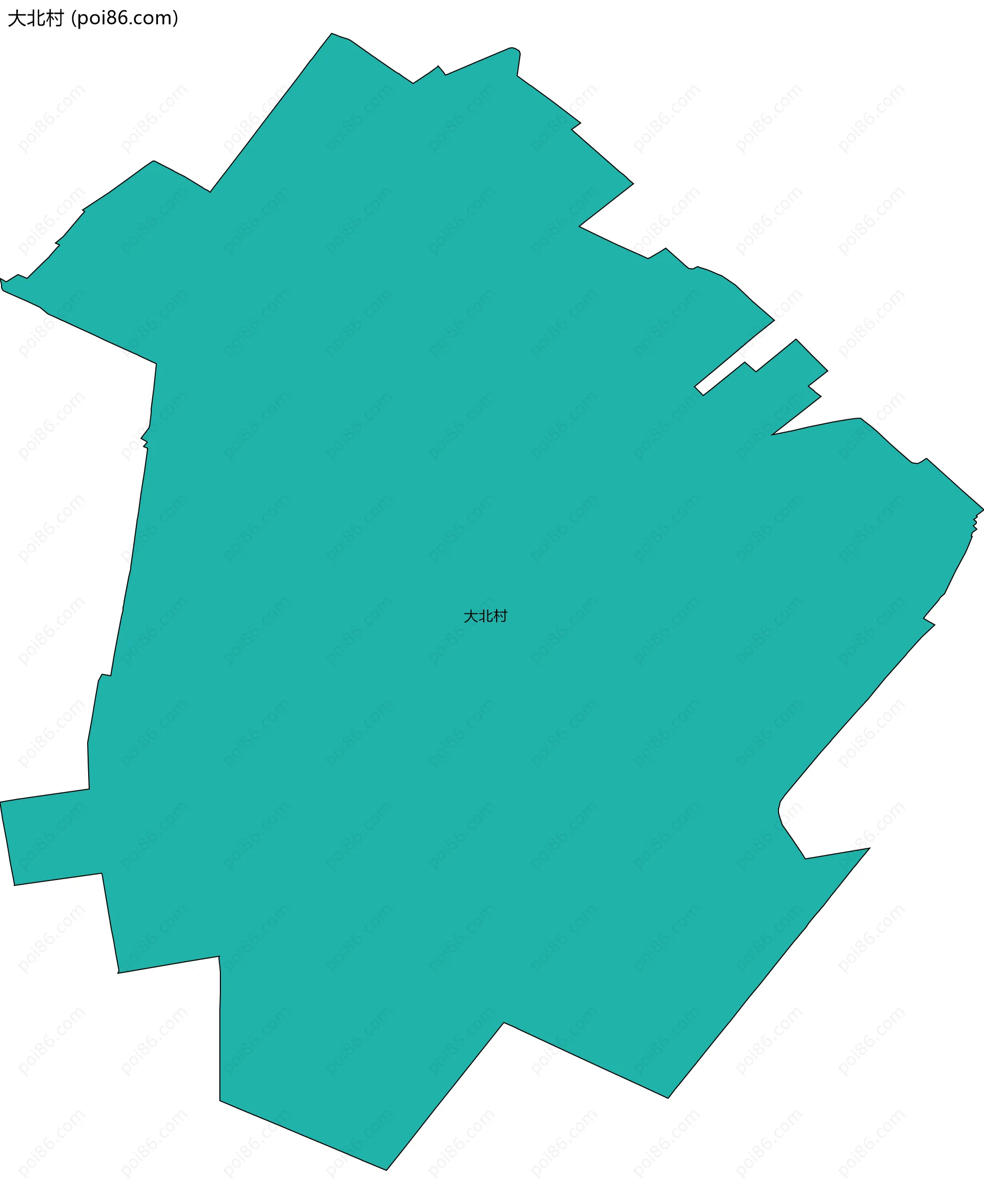 大北村边界地图