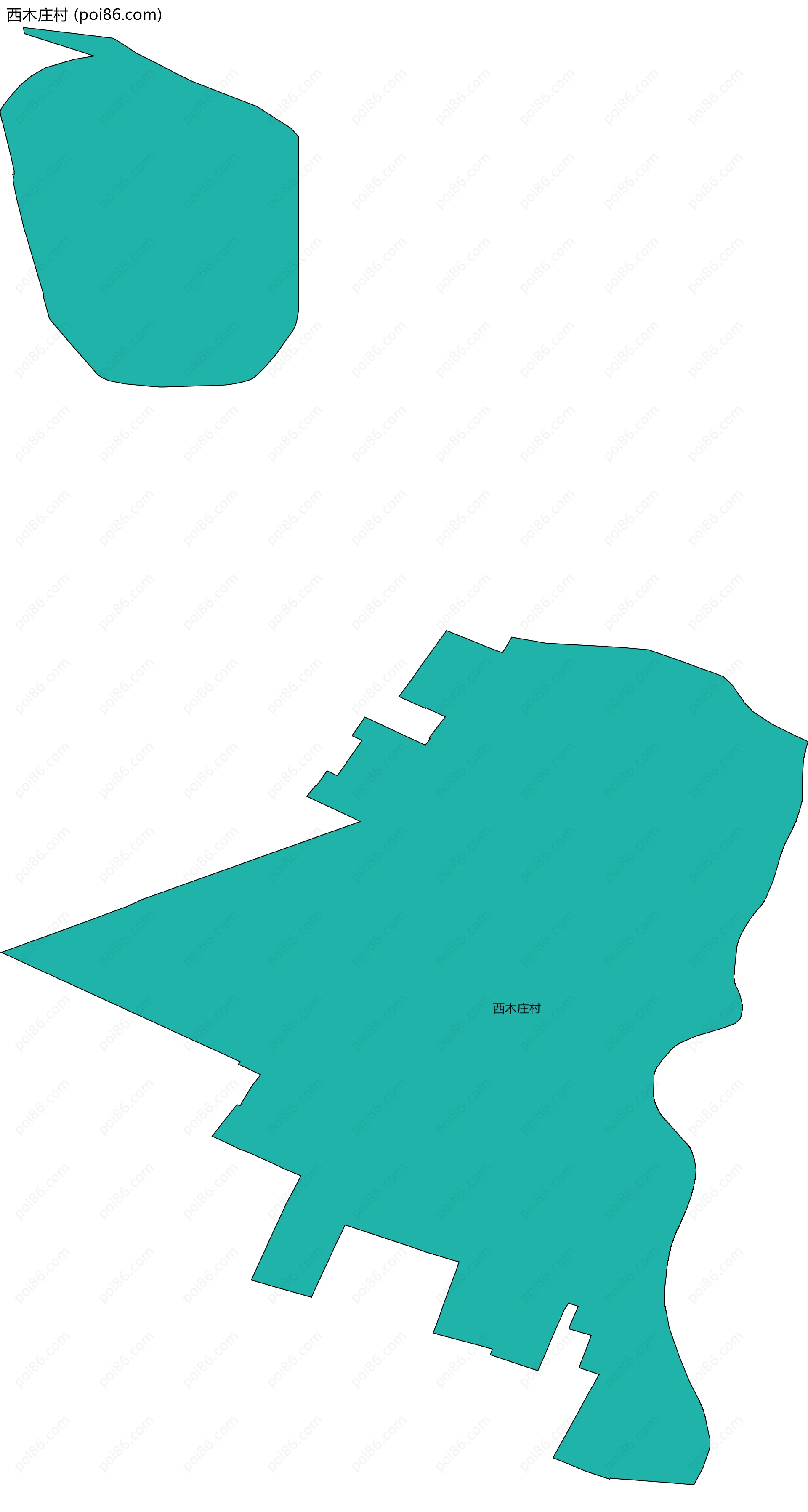 西木庄村边界地图