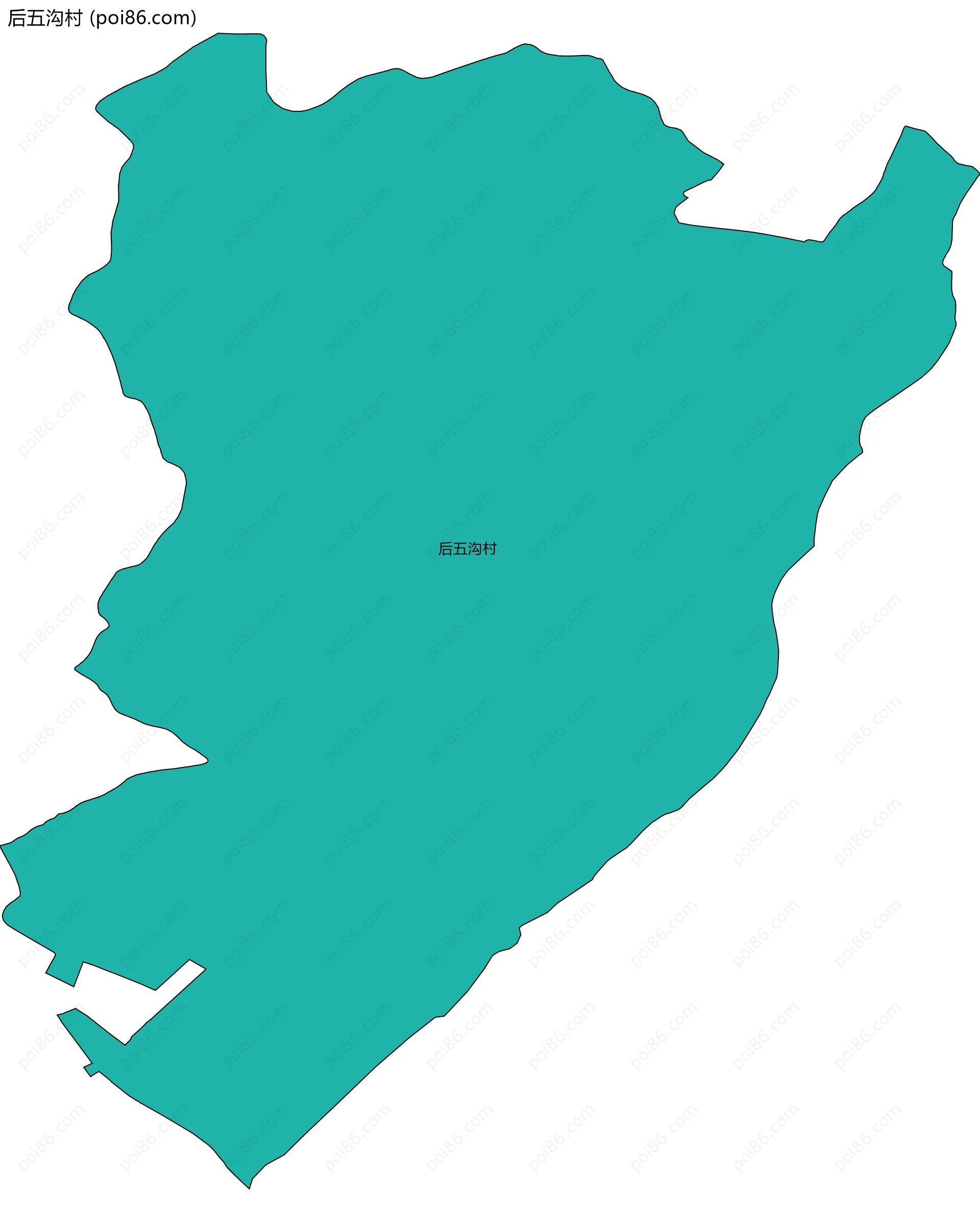 后五沟村边界地图