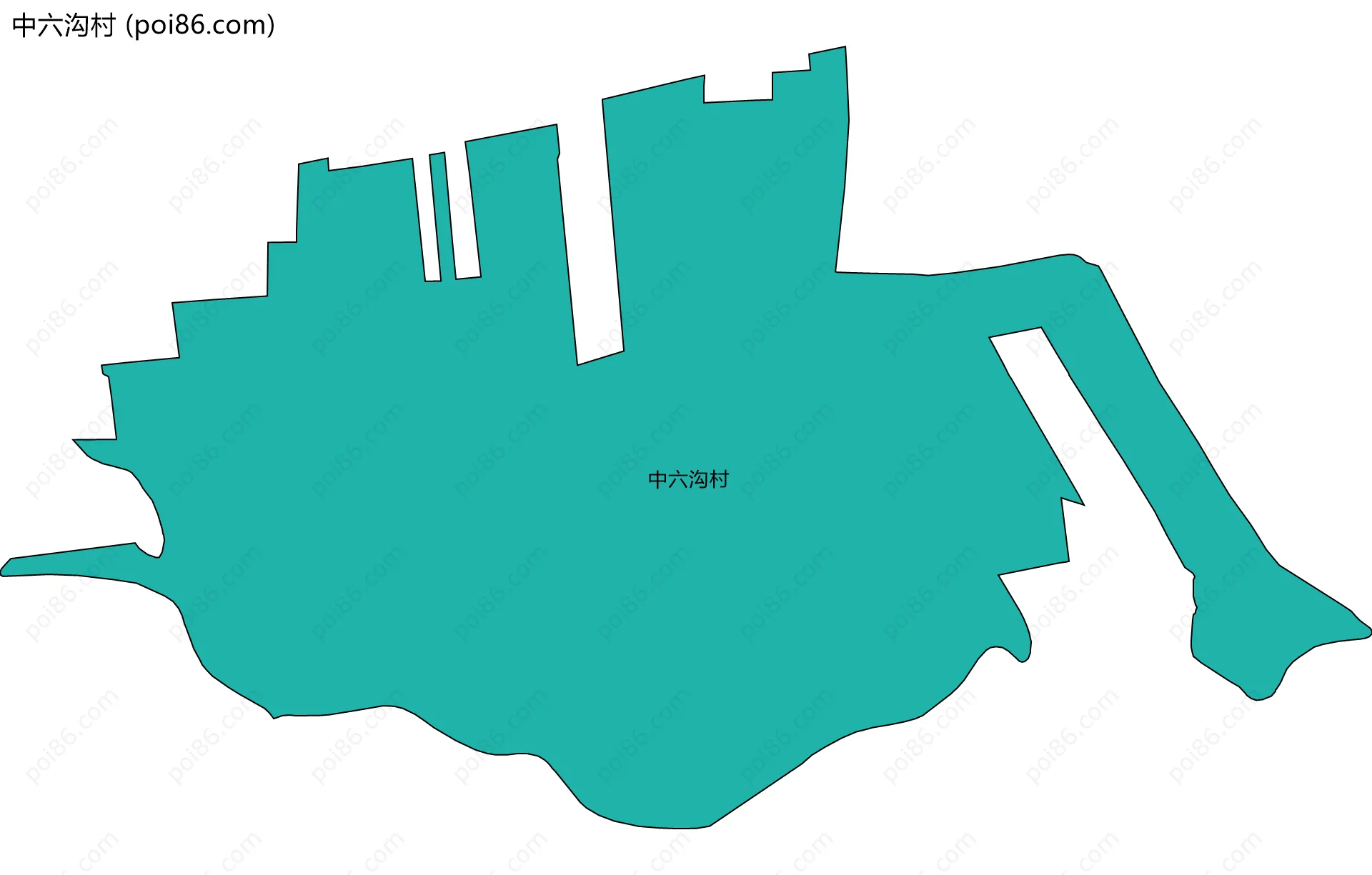 中六沟村边界地图