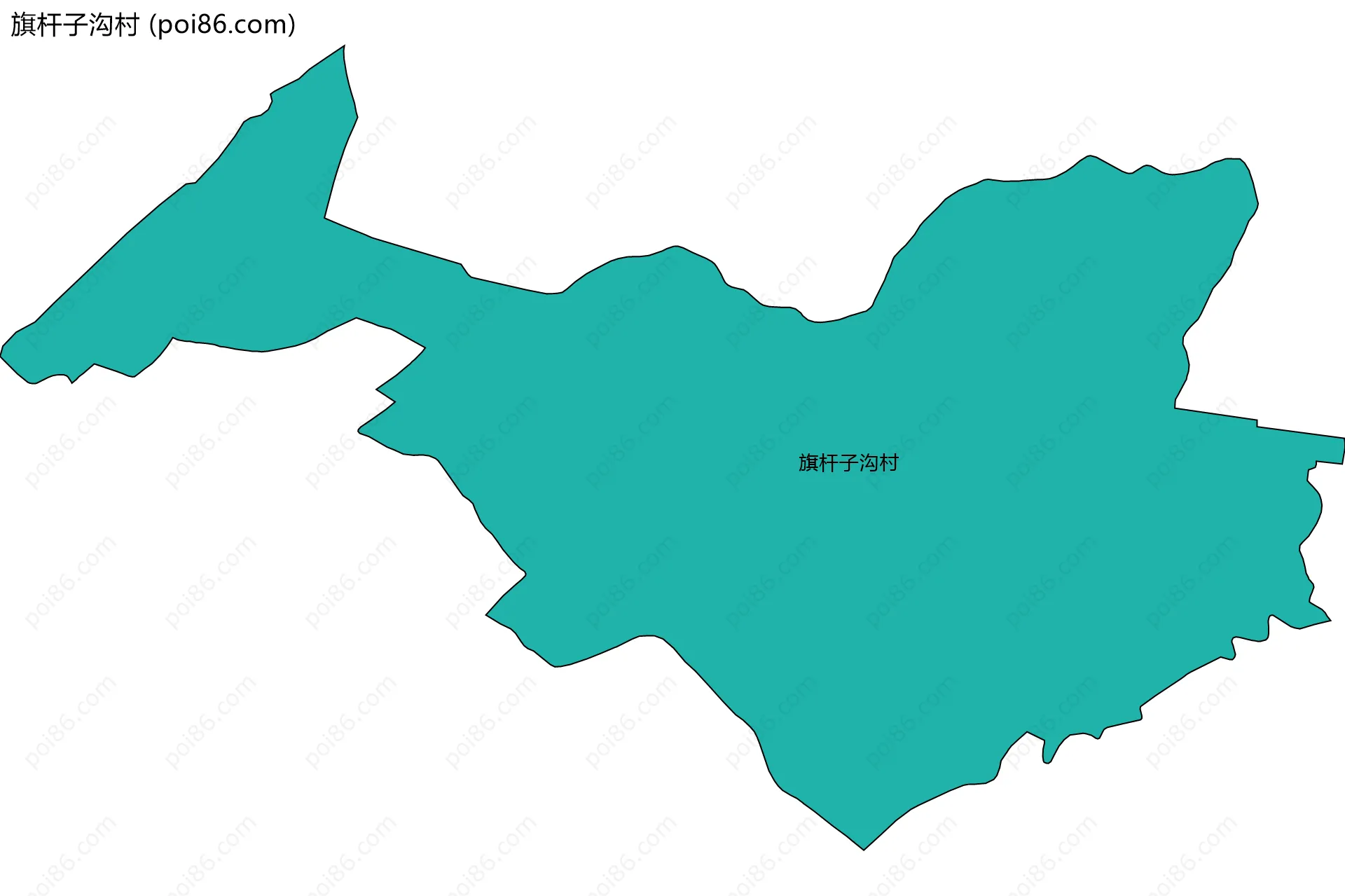 旗杆子沟村边界地图